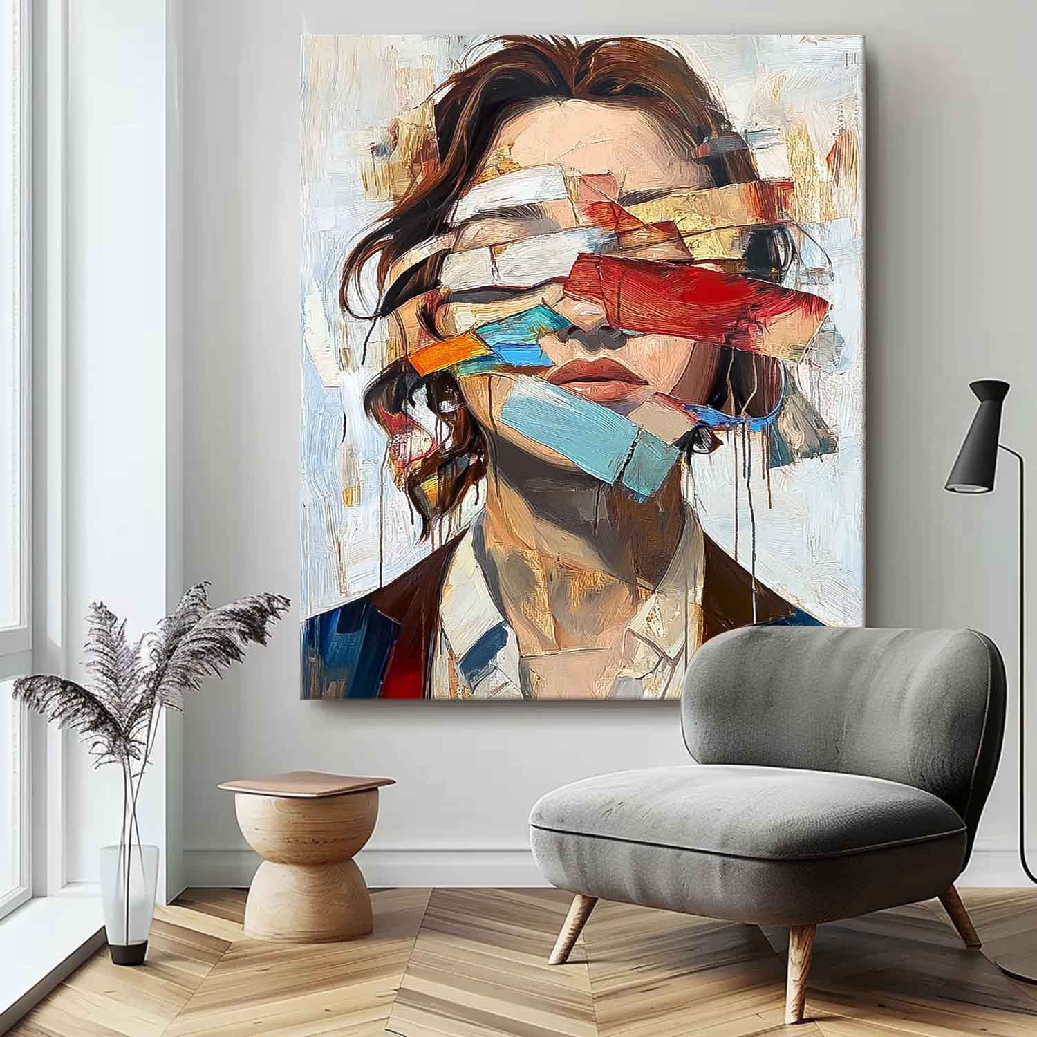 Original Texture Girl Wall Art Coloful Lady Contemporary Artwork Abstract Woman Oil Painting On Canvas