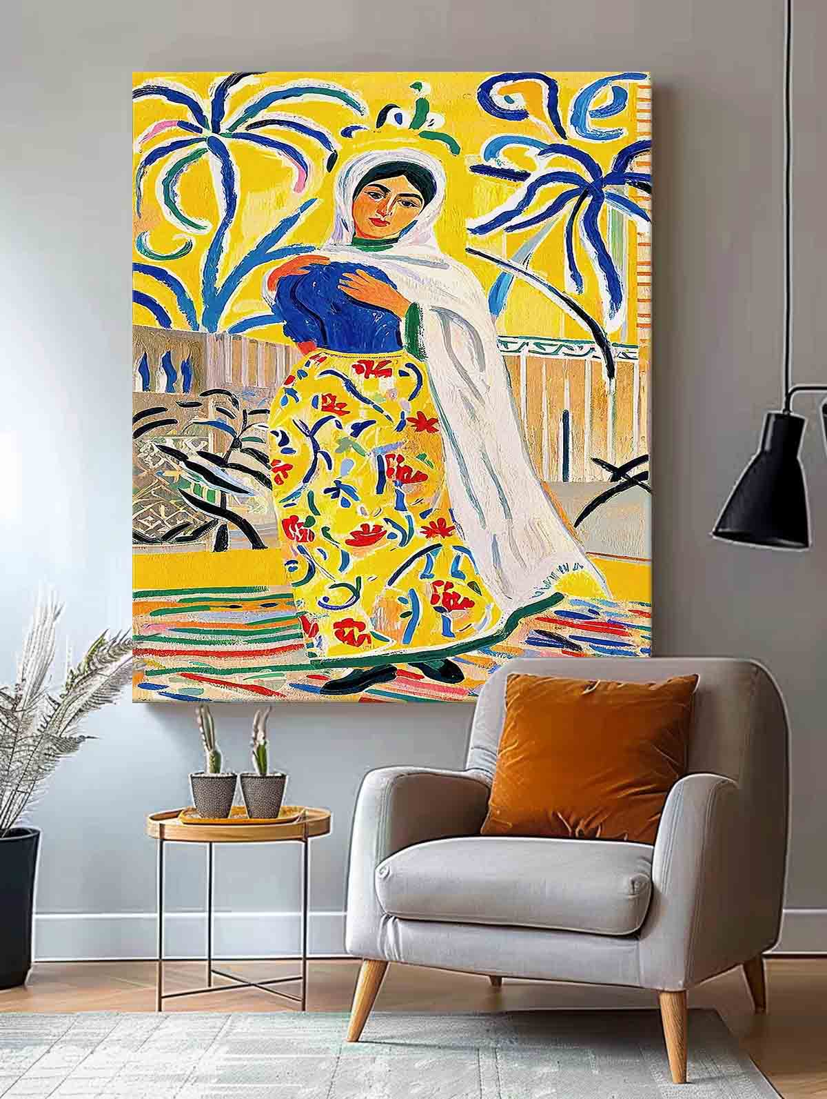 Beautiful Girl In A Romantic Vintage Style Gorgeous Original Modern Wall Art Lady In Gold Painting Artwork