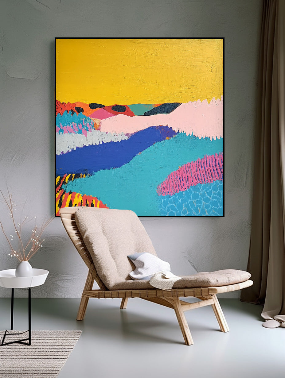 Square Contemporary Art Texture Acrylic painting Original Scenery Painting Abstract Graffiti Wall Art