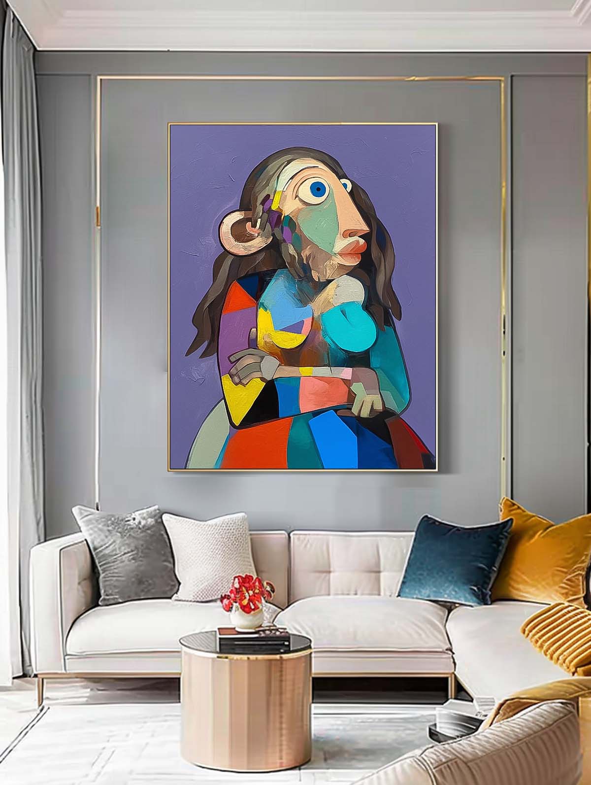 Cute Texture Animal Oil Painting Personification Monkey Acrylic Painting Modern Color Abstract Wall Art Decor