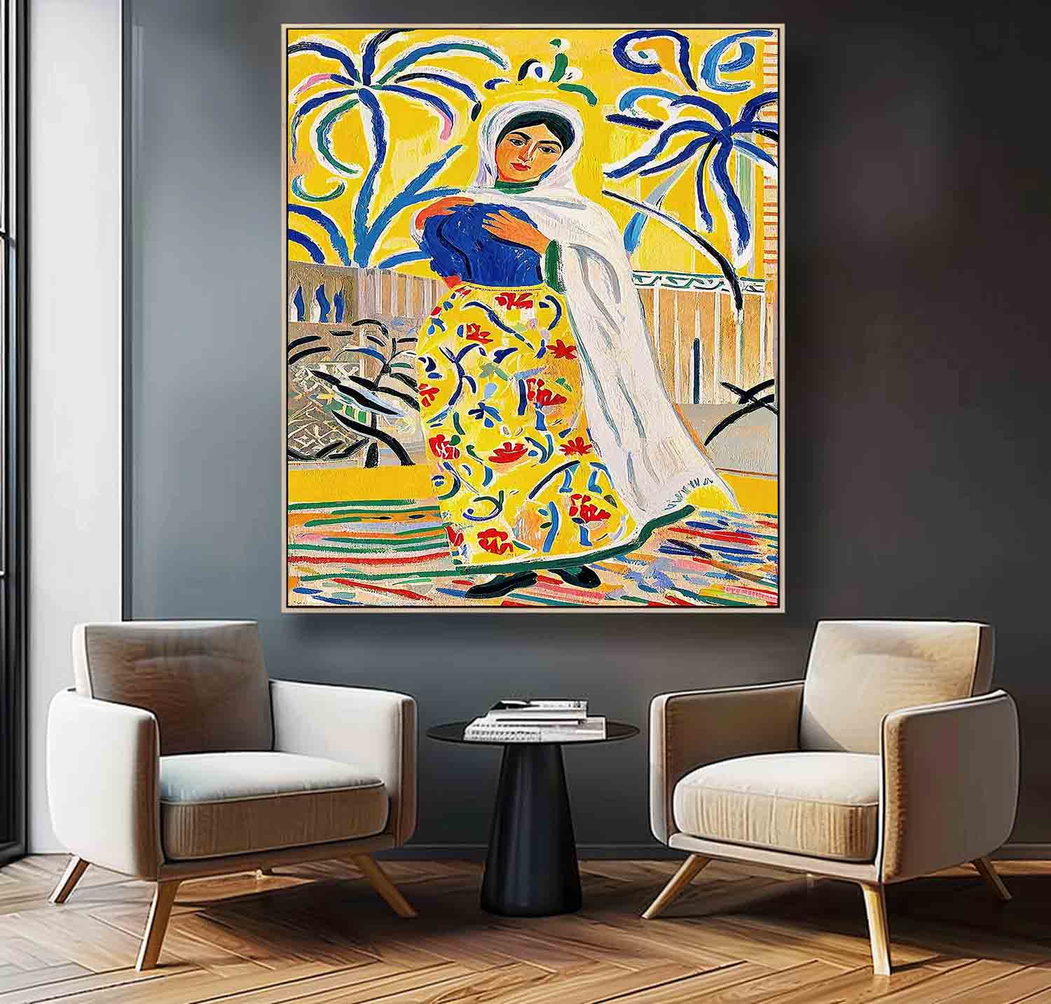 Beautiful Girl In A Romantic Vintage Style Gorgeous Original Modern Wall Art Lady In Gold Painting Artwork
