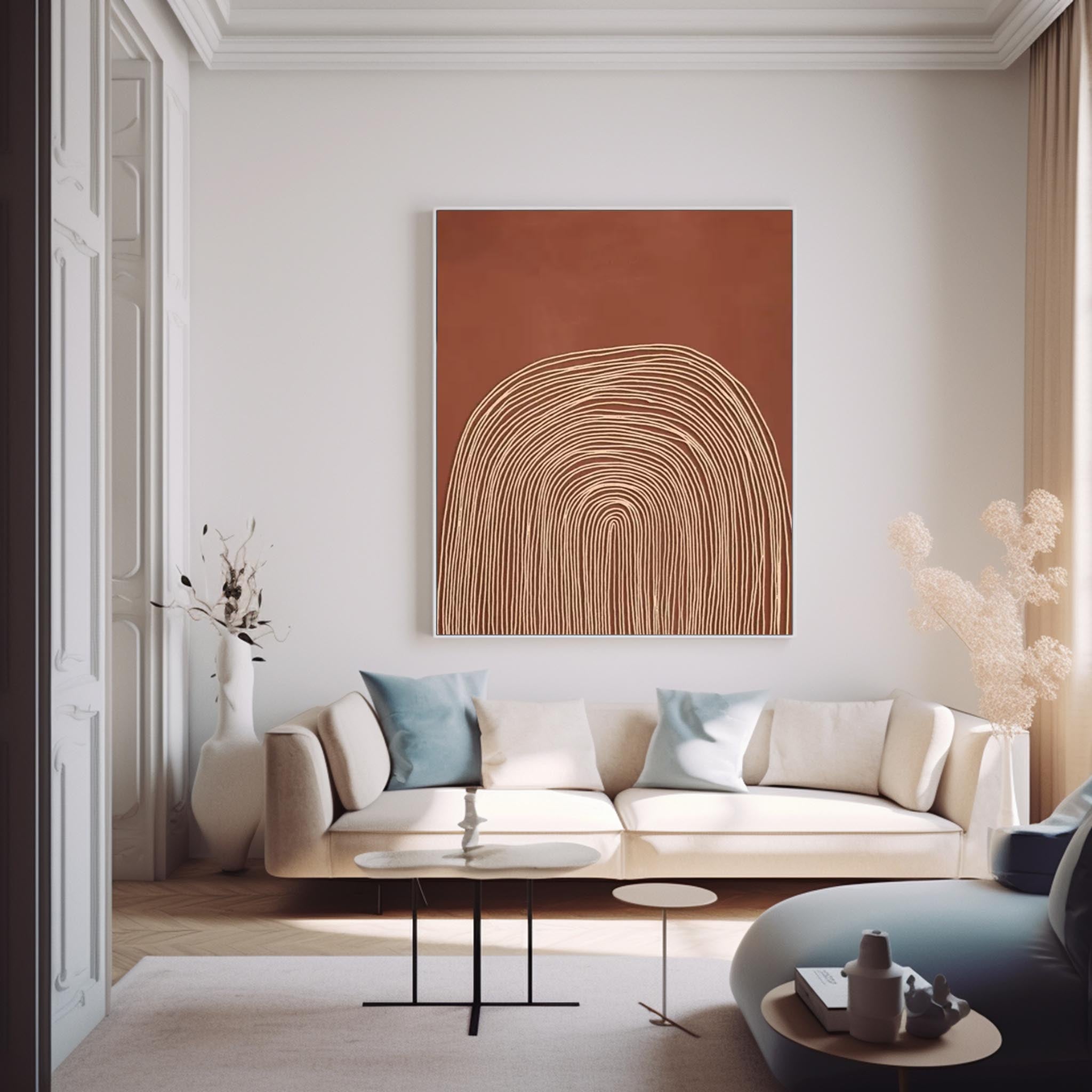 Brown Modern Wall Art Large Original Graffiti Texture Abstract Oil Painting On Canvas For Living Room