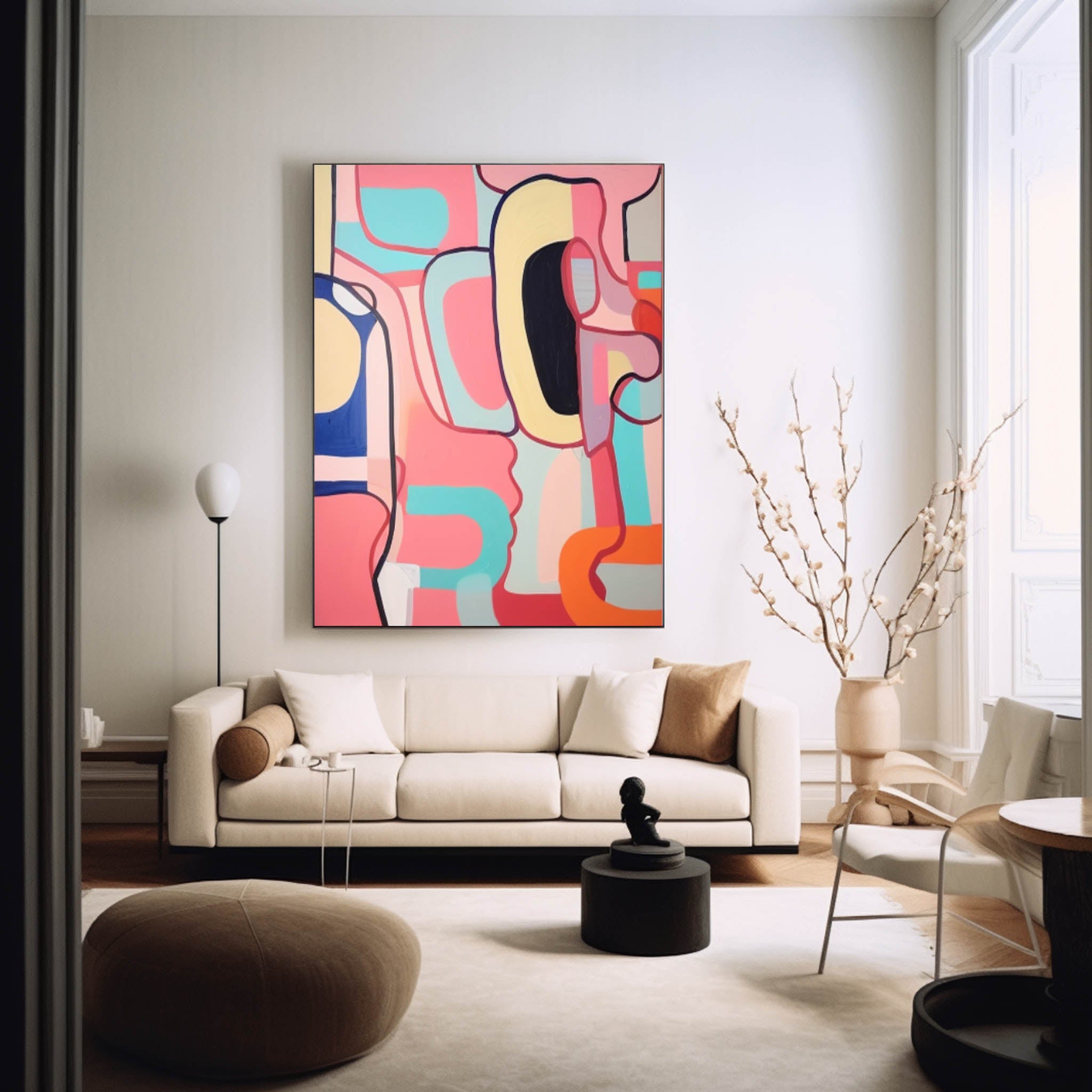 Extra Large Canvas Art Colorful Original Abstract Oil Painting Modern Wall Art For Living Room