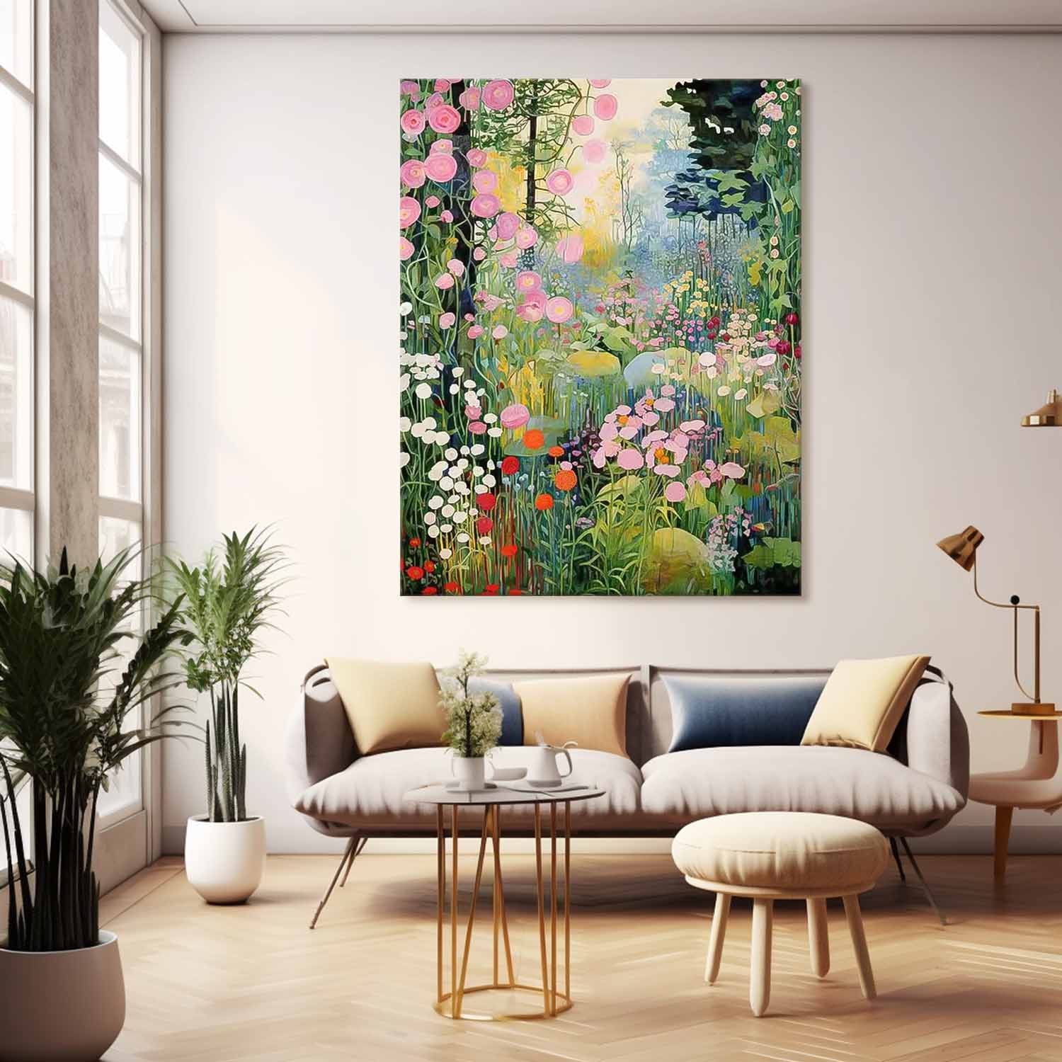 Rich Variety Of Floral Abstract Acrylic Painting On Canvas Contemporary Cute Flower Wall Art On Sale