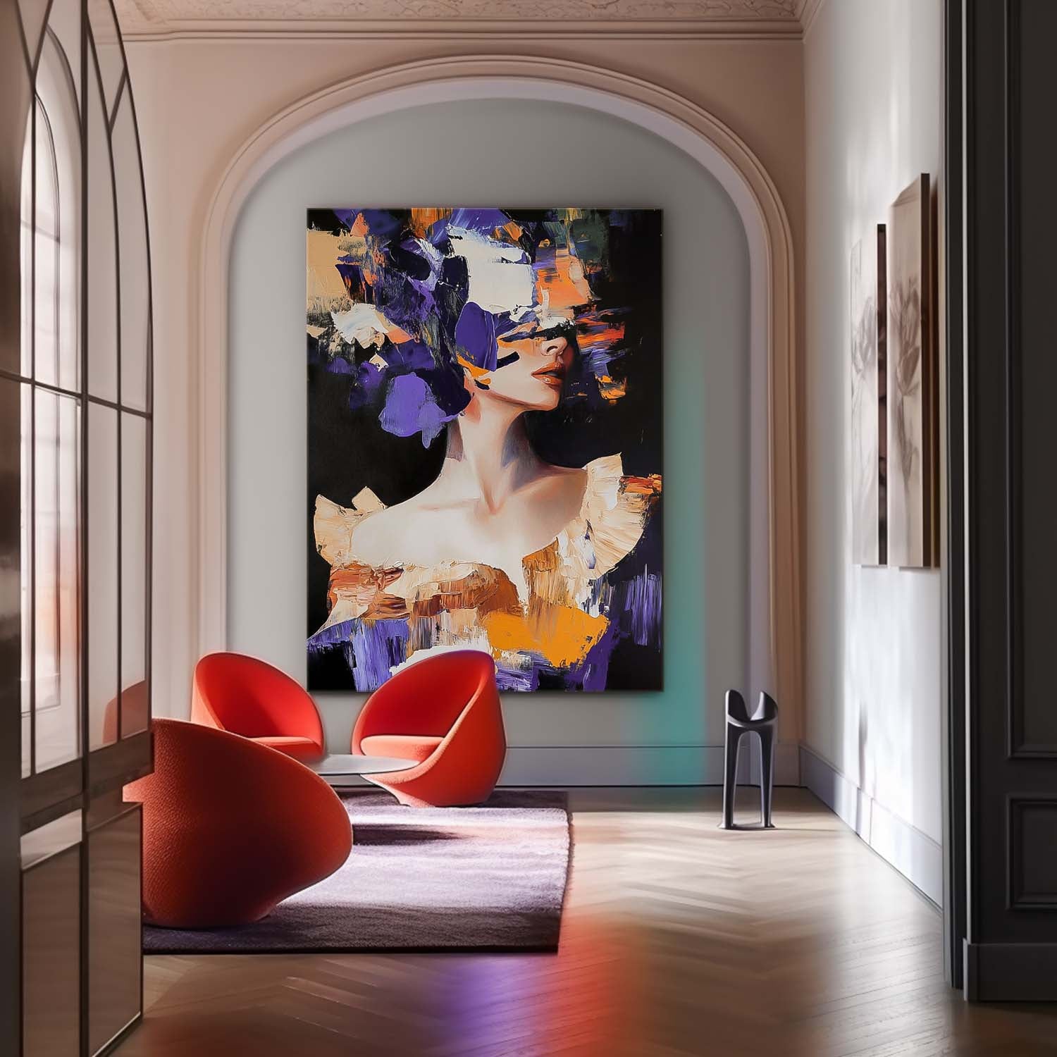 Original Texture Noble Lady Wall Art Coloful Woman Contemporary Artwork Abstract Female Oil Painting On Canvas