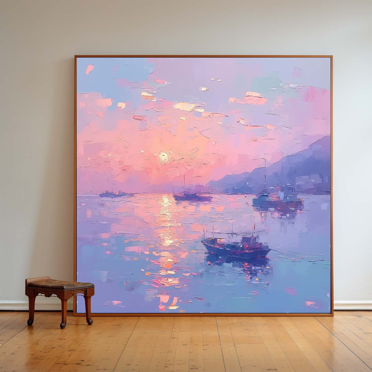 Large Sunset At Sea Wall Art Modern Highest Quality Oil Painting Abstract Texture Acrylic Painting For Living room