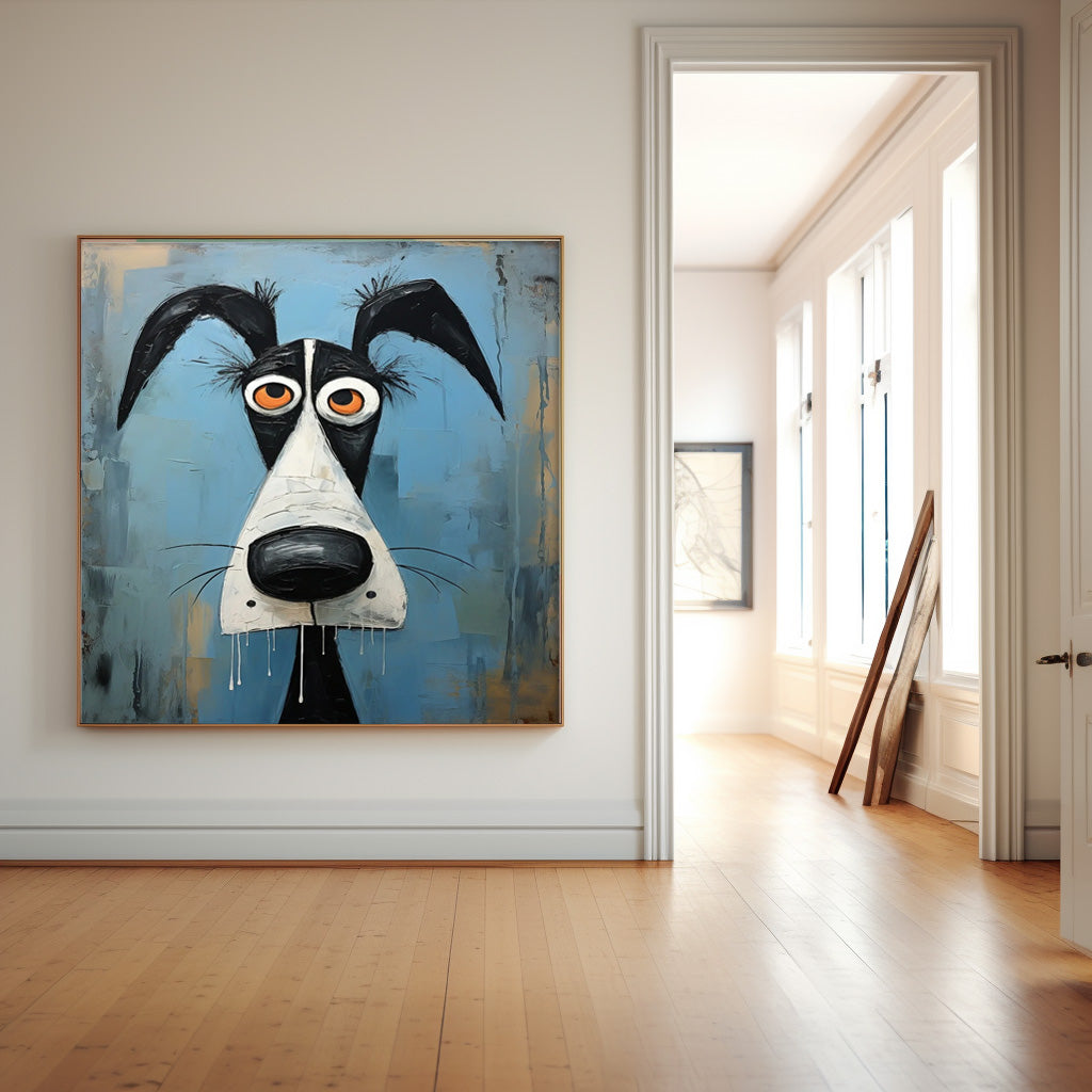 Modern Doberman Pinscher Oil Painting Canvas Original Lovely Dog Wall Art Large Animal Artwork