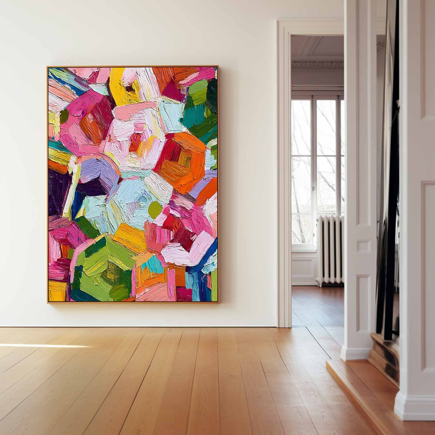 Original Geometric Color Painting Brilliant Texture Acrylic painting Abstract Large Wall Art Fashion Art