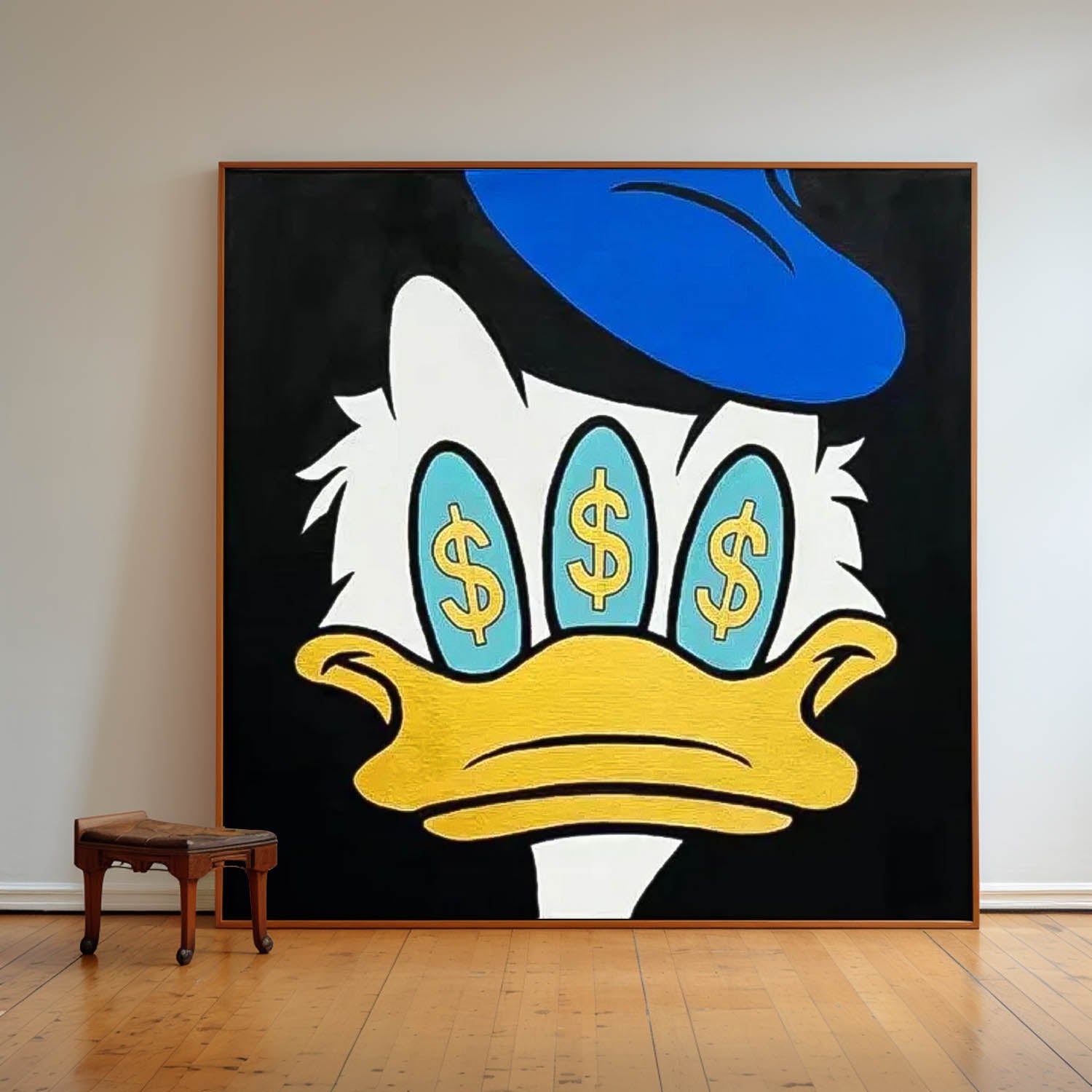 Square Donald Duck Abstract Wall Art Original Graffiti Disney Characters Painting Canvas Large Artwork