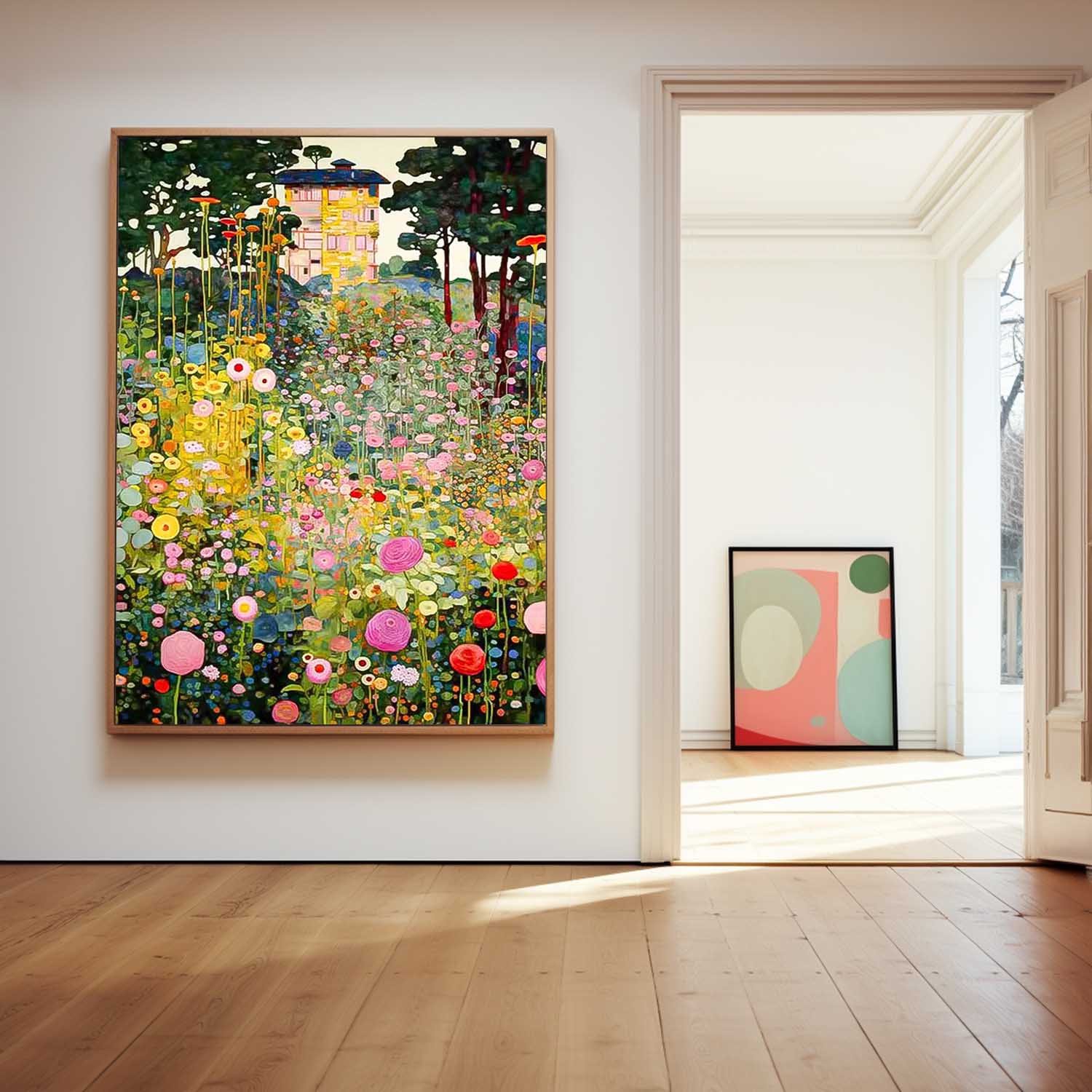 Dreamlike Contemporary Colorful Flower Wall Art Abstract Acrylic Painting On Canvas Large Cute Floral Artwork