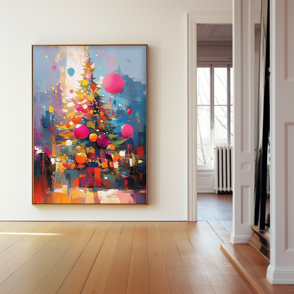 Exquisite Dreamy Acrylic Painting Original Christmas Tree Painting Texture Abstract Christmas Tree Art Home Decor