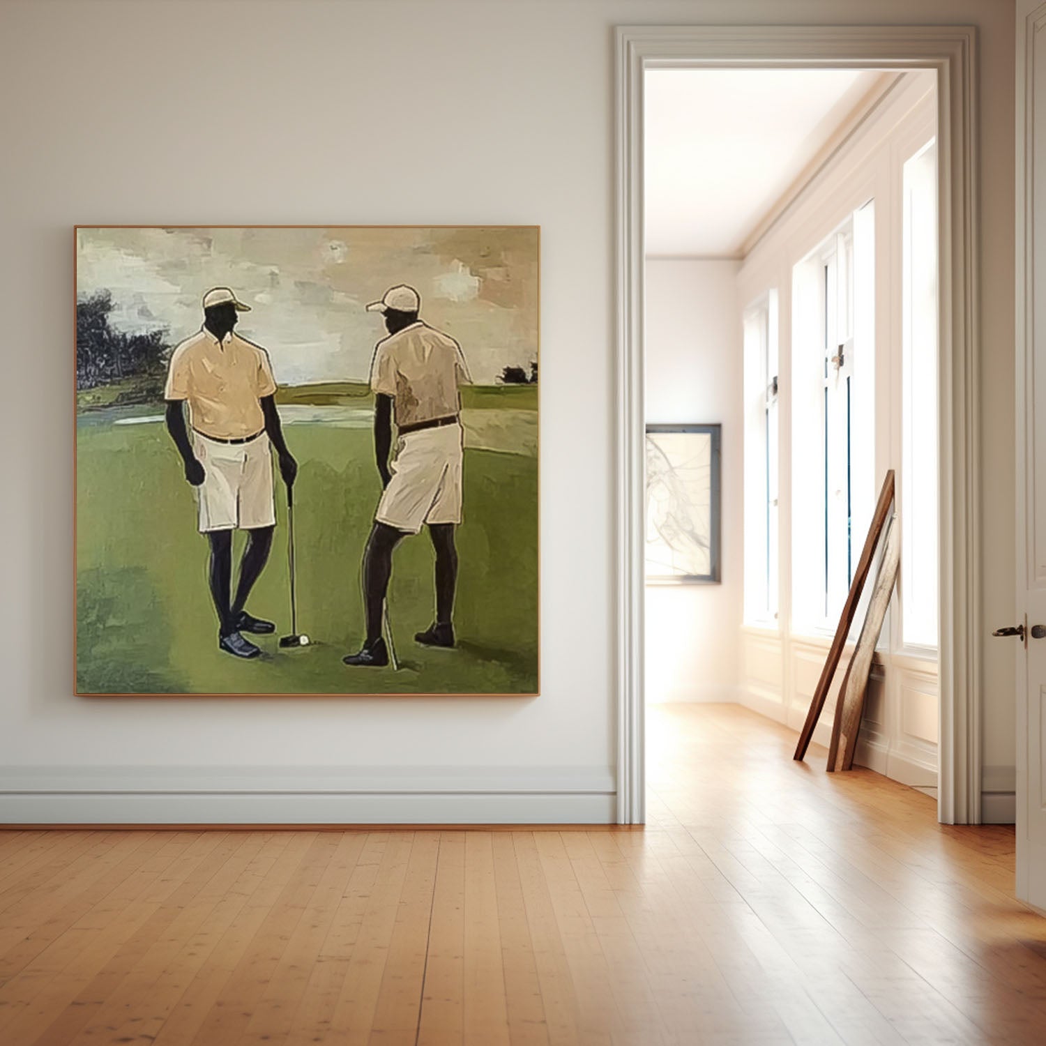Contemporary Sport Decor Modern Golf Artwork Unique Art Square Textured Golf Art Golf Lovers Gift
