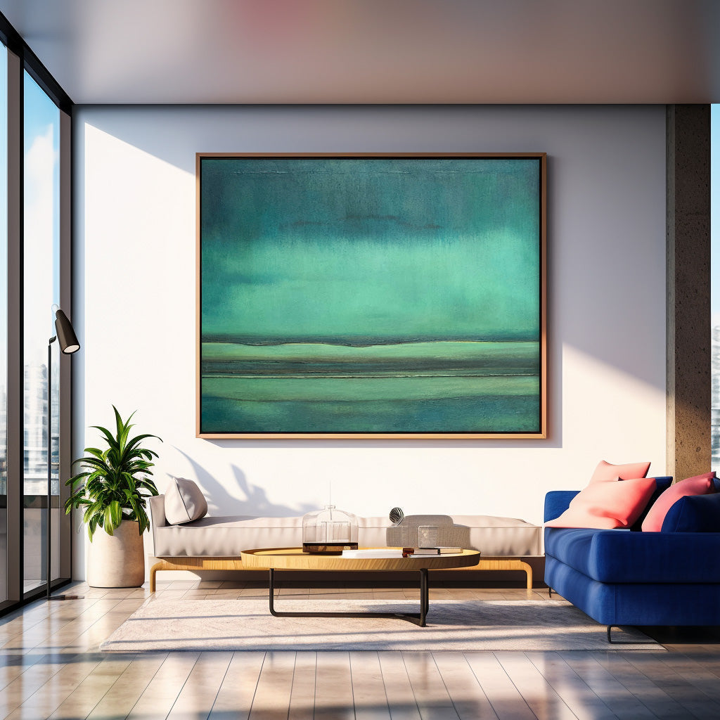 Original Green Minimalist Abstract Acrylic Painting Large Wall Art Modern Texture Abstract Oil Painting Home Decor