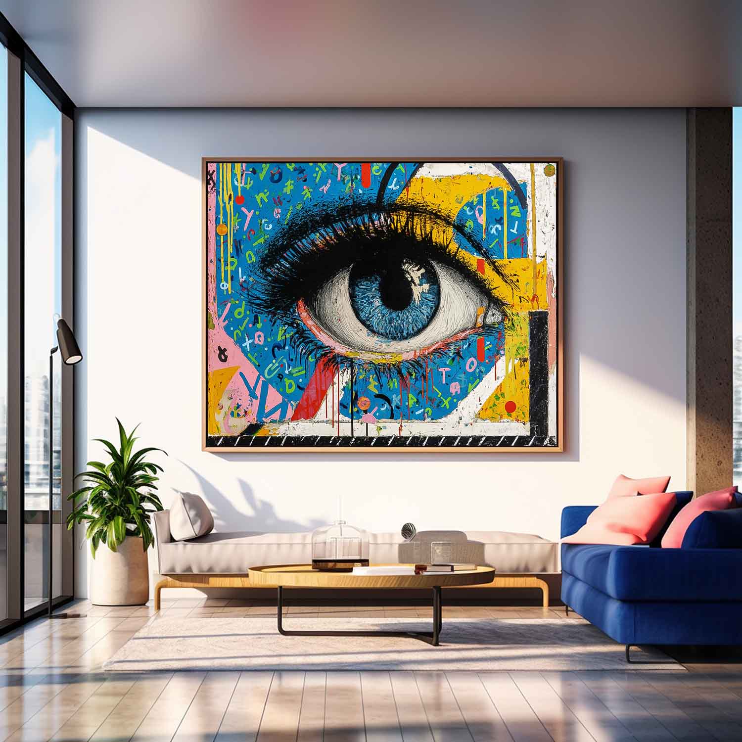 Modern Colorful Artwork Abstract Eye Oil Painting Texture Acrylic painting Original Wall Art Home Decor
