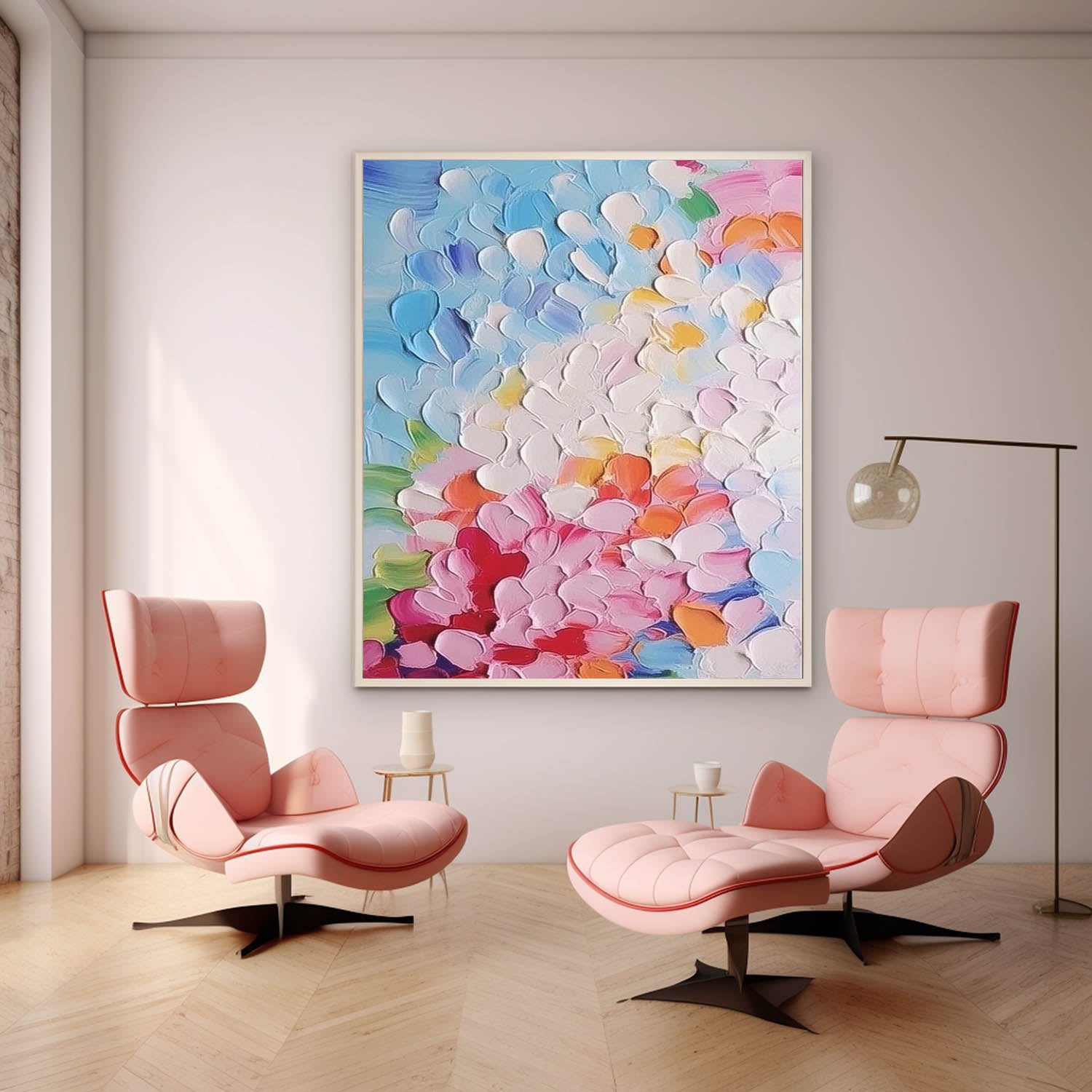 Large Modern Knife Acrylic Painting On Canvas Colorful Texture Abstract Oil Painting Original Artwork Decor