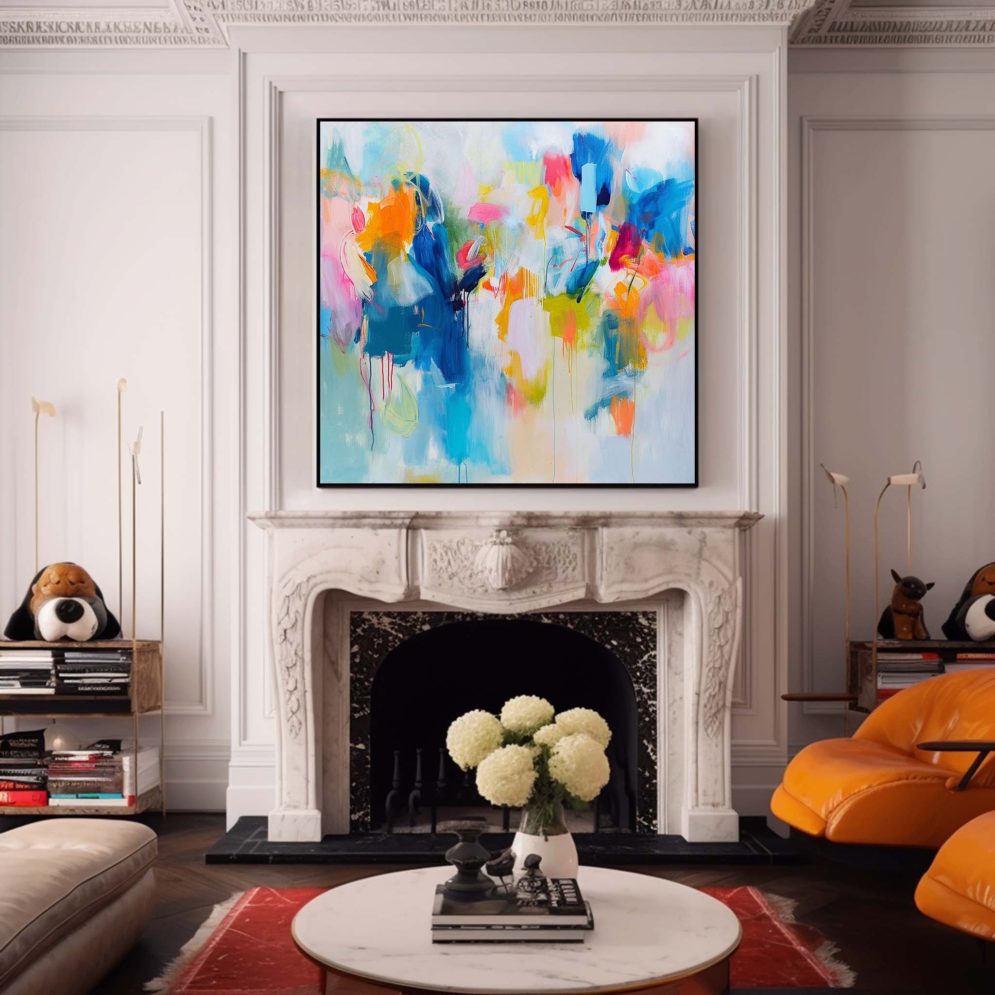 Square Abstract Wall Art Original Abstract Painting For Sale Colorful Painting Canvas For Living Room