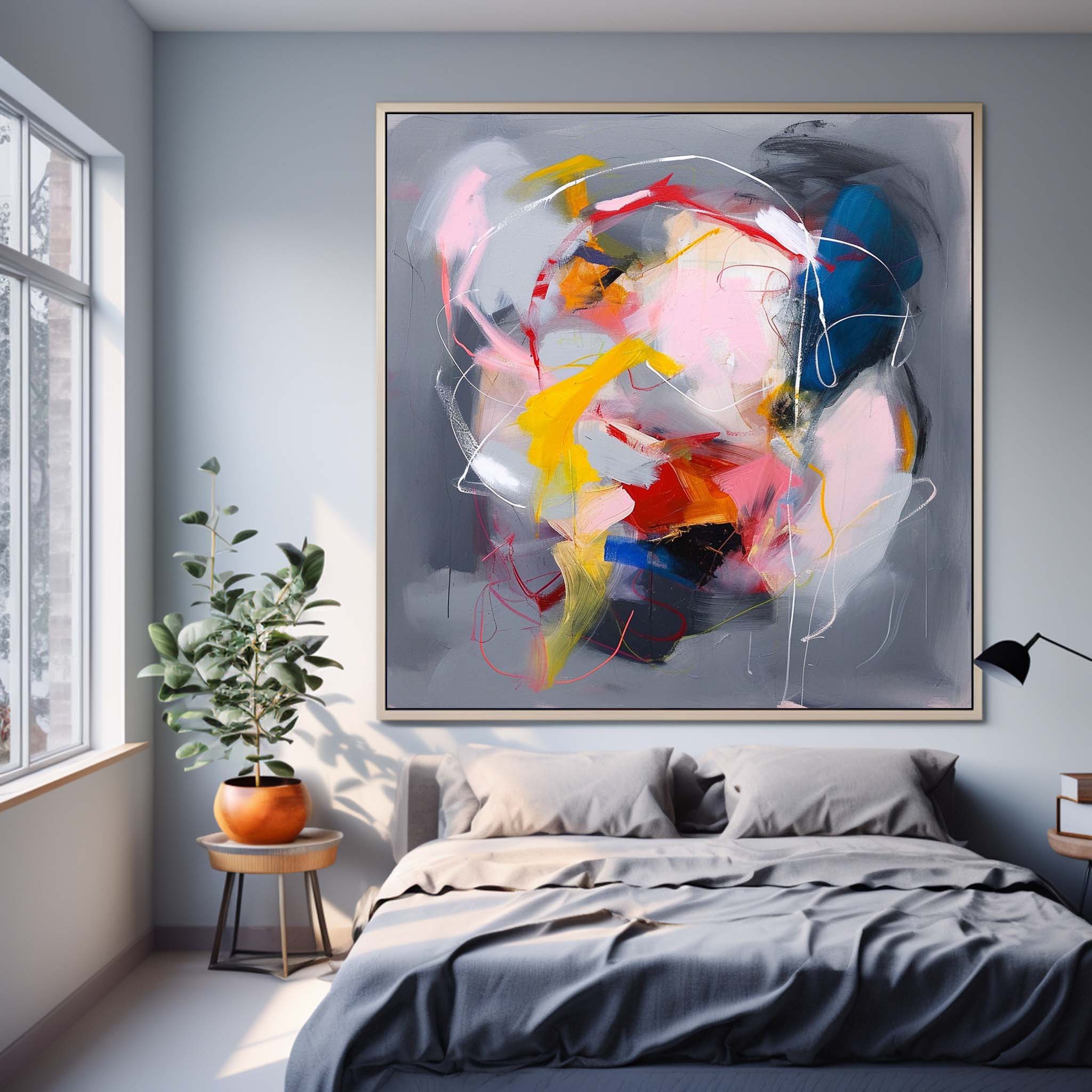 Colorful Multicolour Abstract Art Contemporary Abstract Painting On Canvas Extra Large Abstract Wall Art