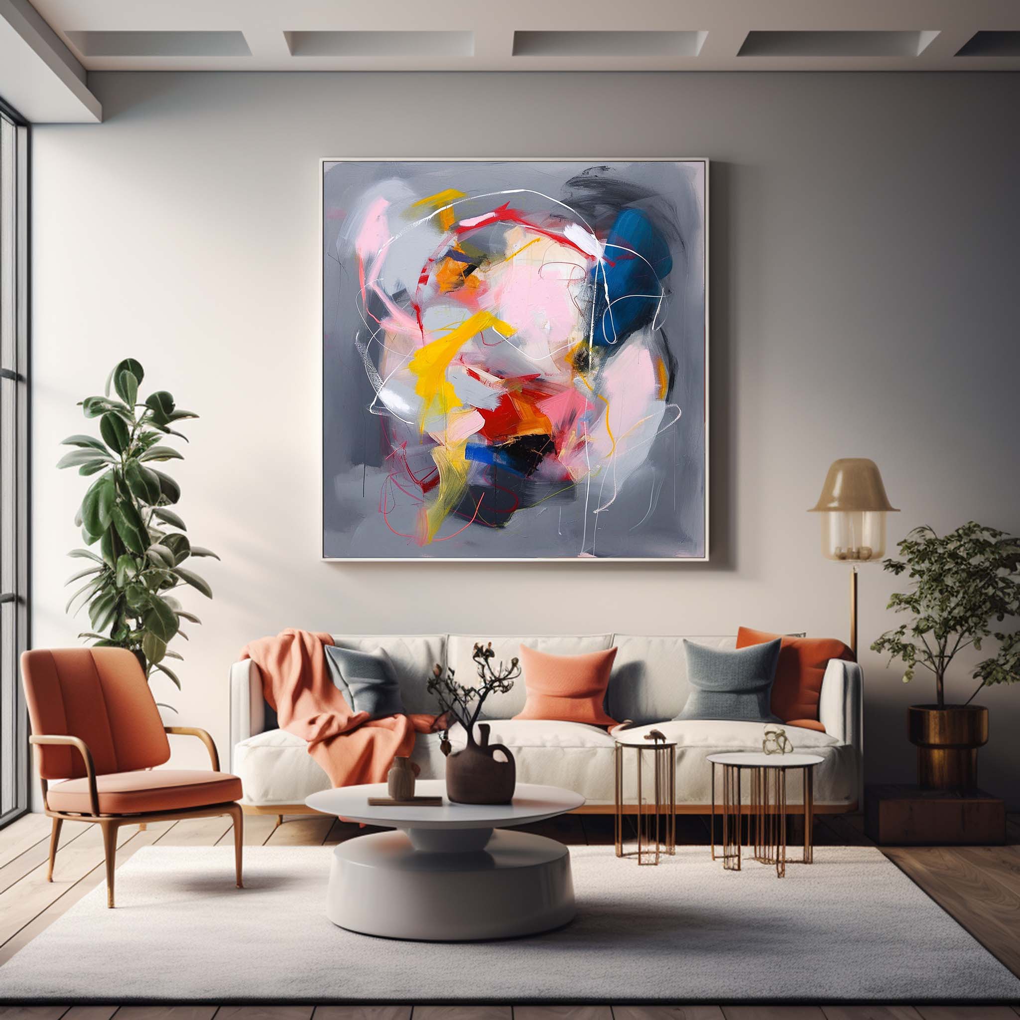 Colorful Multicolour Abstract Art Contemporary Abstract Painting On Canvas Extra Large Abstract Wall Art