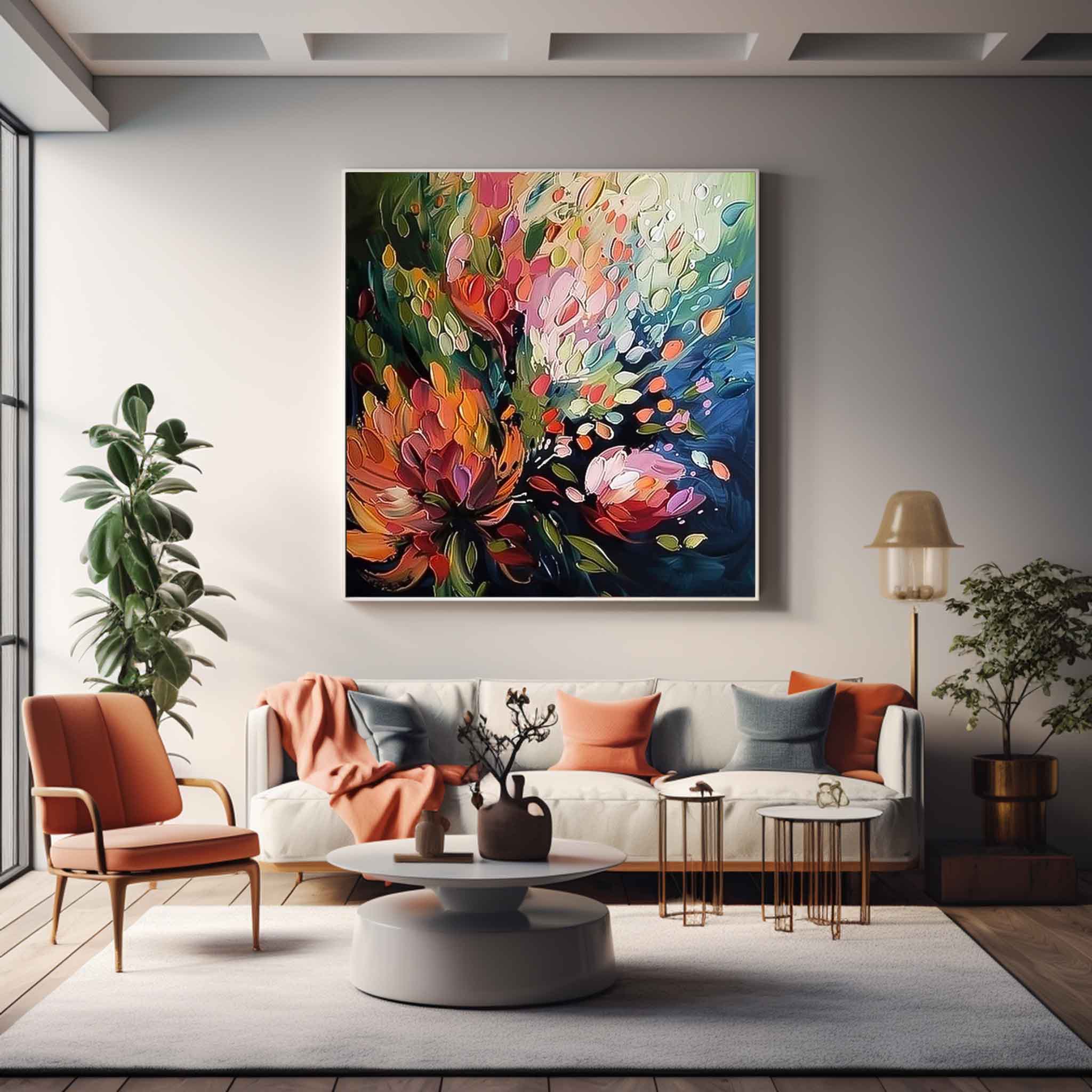 Contemporary Bohemian Decor Art For Sale Various Floral Acrylic Painting Cute Colorful Flowers Oil Painting On Canvas