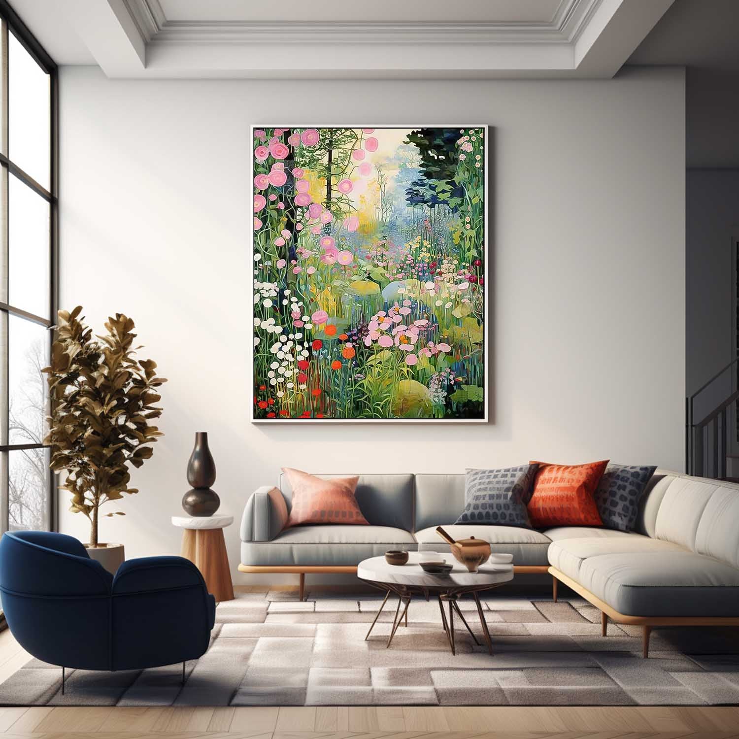 Rich Variety Of Floral Abstract Acrylic Painting On Canvas Contemporary Cute Flower Wall Art On Sale