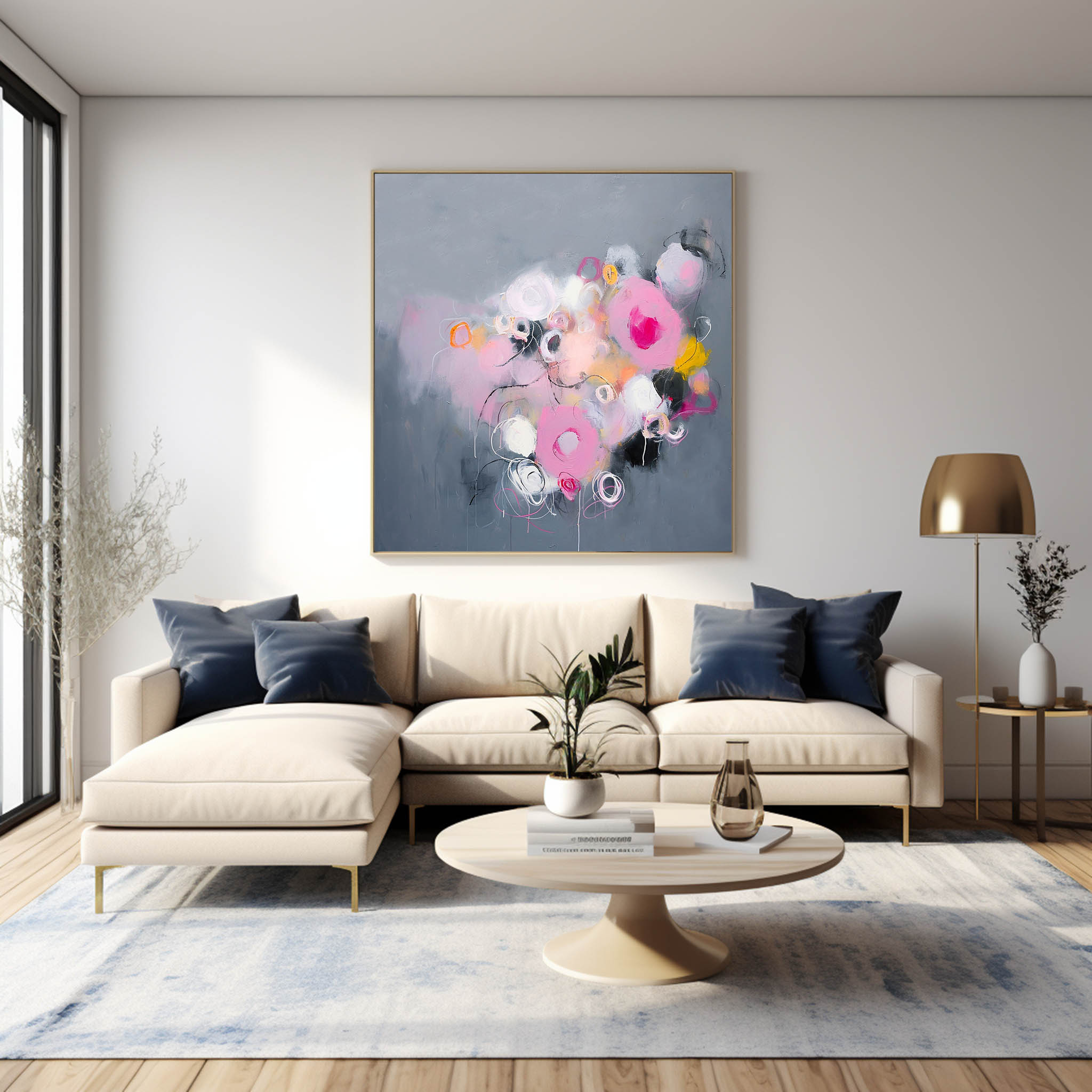 Square Abstract Texture Oil Painting Grey Large Acrylic Painting On Canvas Original Modern Wall Art For Living Room