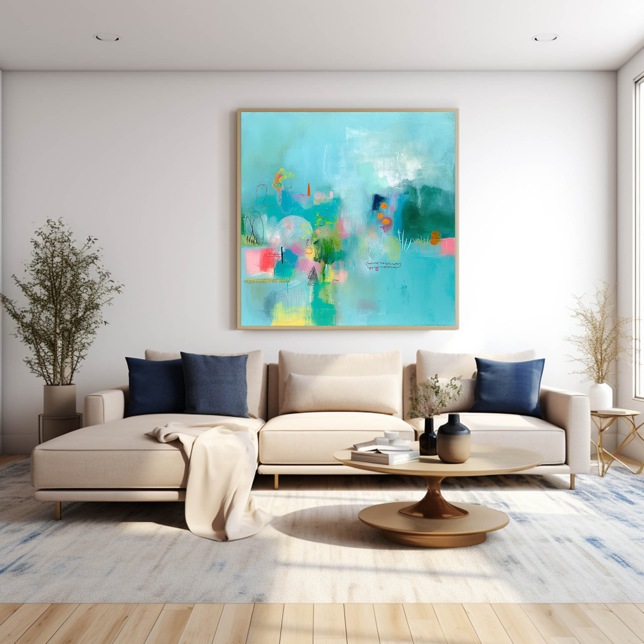 Original Abstract Art For Sale Bright Colorful Abstract Painting Canvas Contemporary New Abstract Painting For Living Room