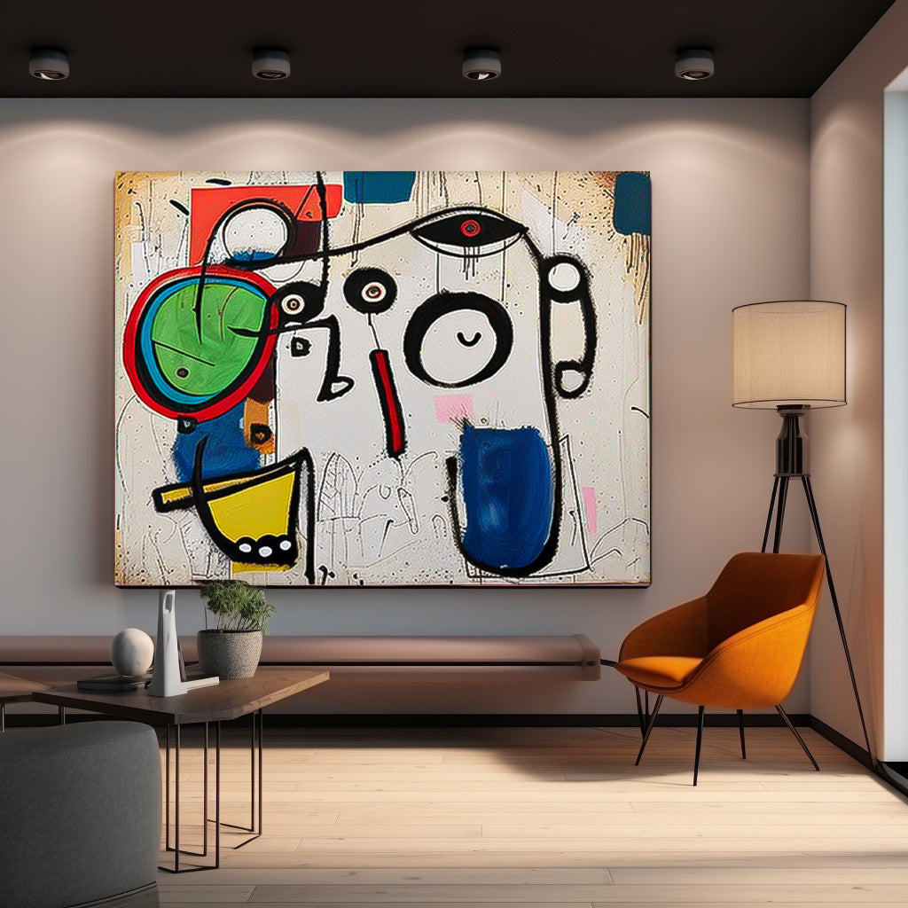 Original Minimalist Cute Graffiti Abstract Artwork Large Color Wall Art Abstract Oil Painting Home Decor