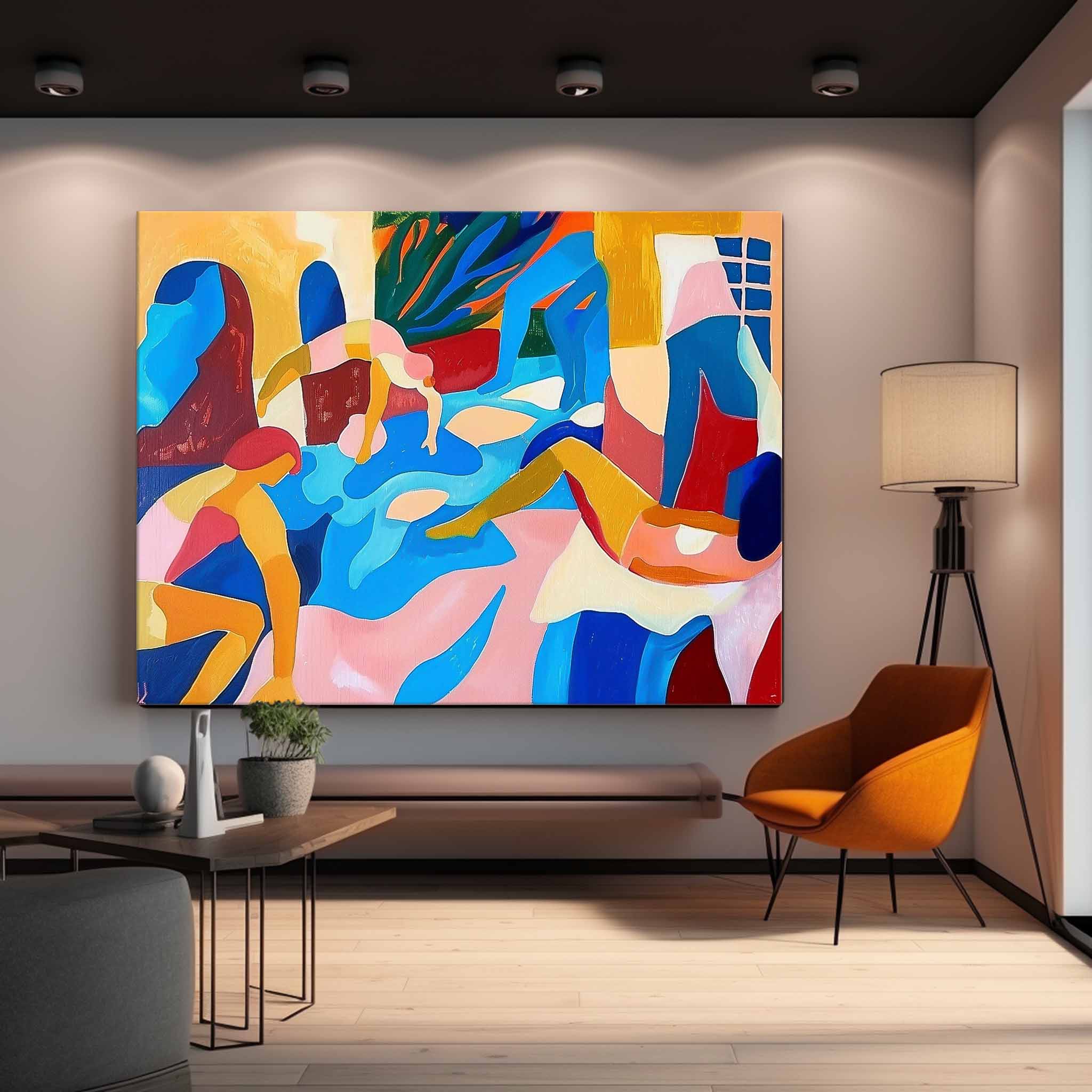 Matisse Style Painting Of Women Vibrant Modern Abstract Figures Canvas Art Large Colored Female Wall Art