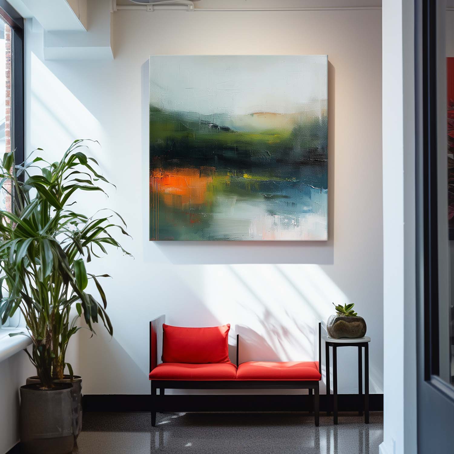 Modern Grey Scenery Nature Art Original Landscape Wall Art Large Abstract Oil Painting Canvas Home Decor