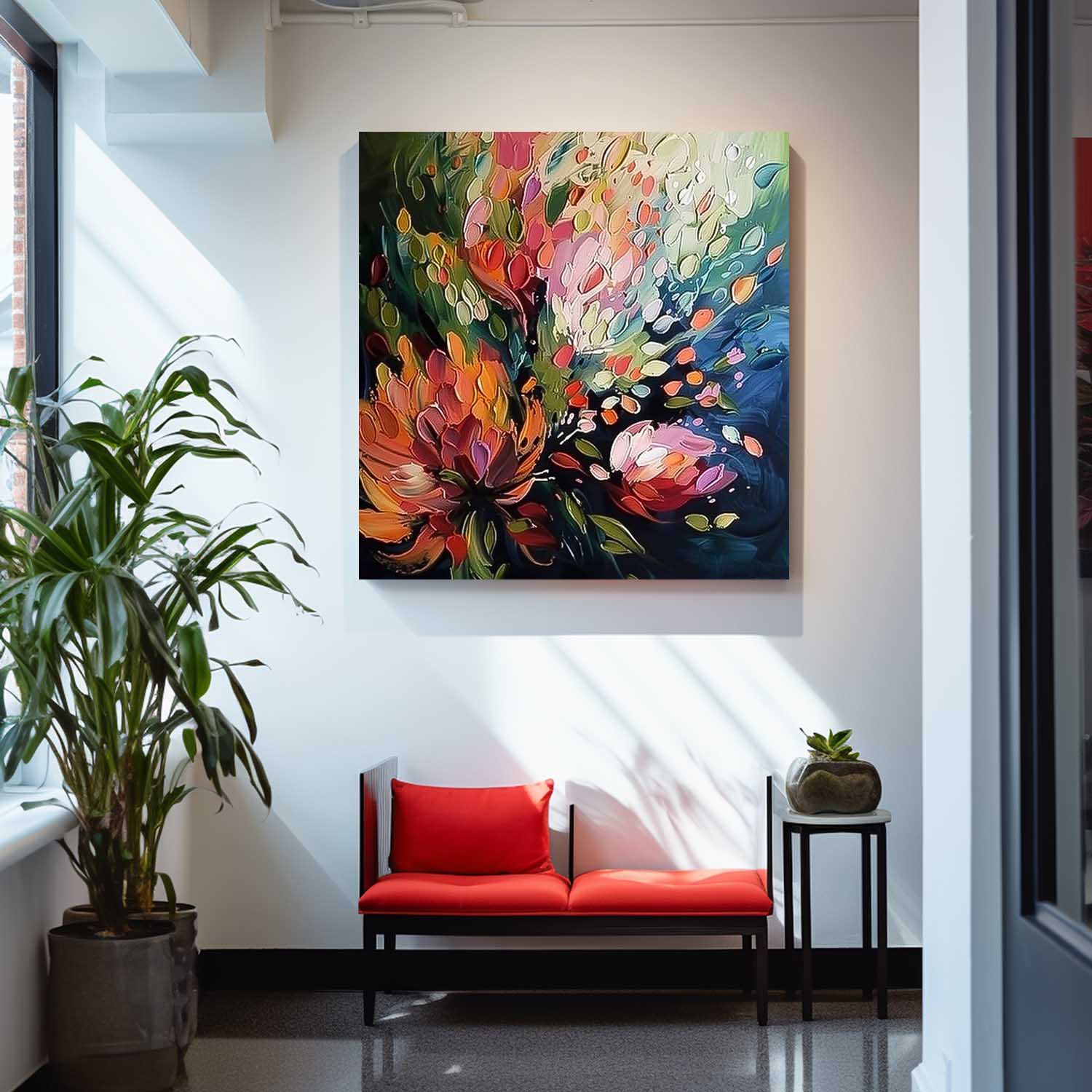 Contemporary Bohemian Decor Art For Sale Various Floral Acrylic Painting Cute Colorful Flowers Oil Painting On Canvas