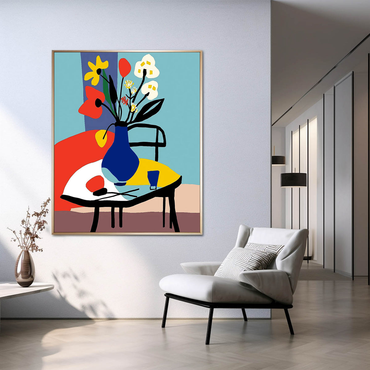 Abstract High Quality Flower Oil Painting On Canvas Exquisite Original Beautiful jardiniere Art