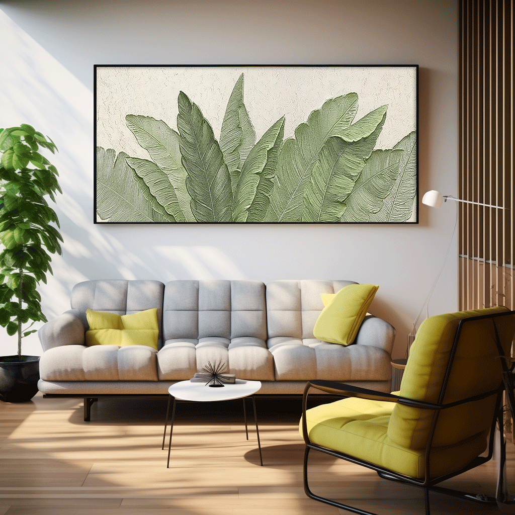 Affordable Large Wall Art Textured Foliage Acrylic Painting Original Modern Leaf Painting On Canvas For Living Room