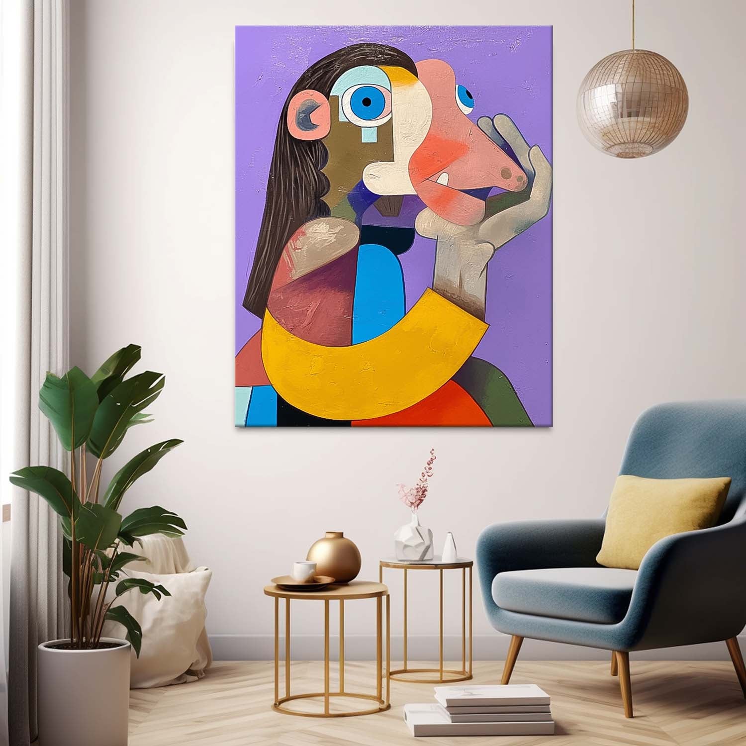 Cute Texture Animal Oil Painting Personification Acrylic Painting Modern Colorful Abstract Wall Art Decor