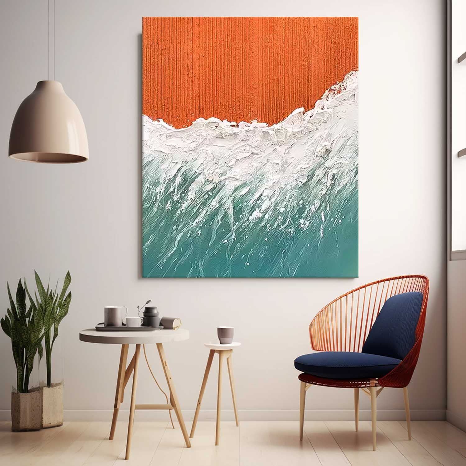 Vibrant Colors Original Abstract Beach Oil Painting On Canvas Large  Ocean Wall Art Texture Artwork Home Decor