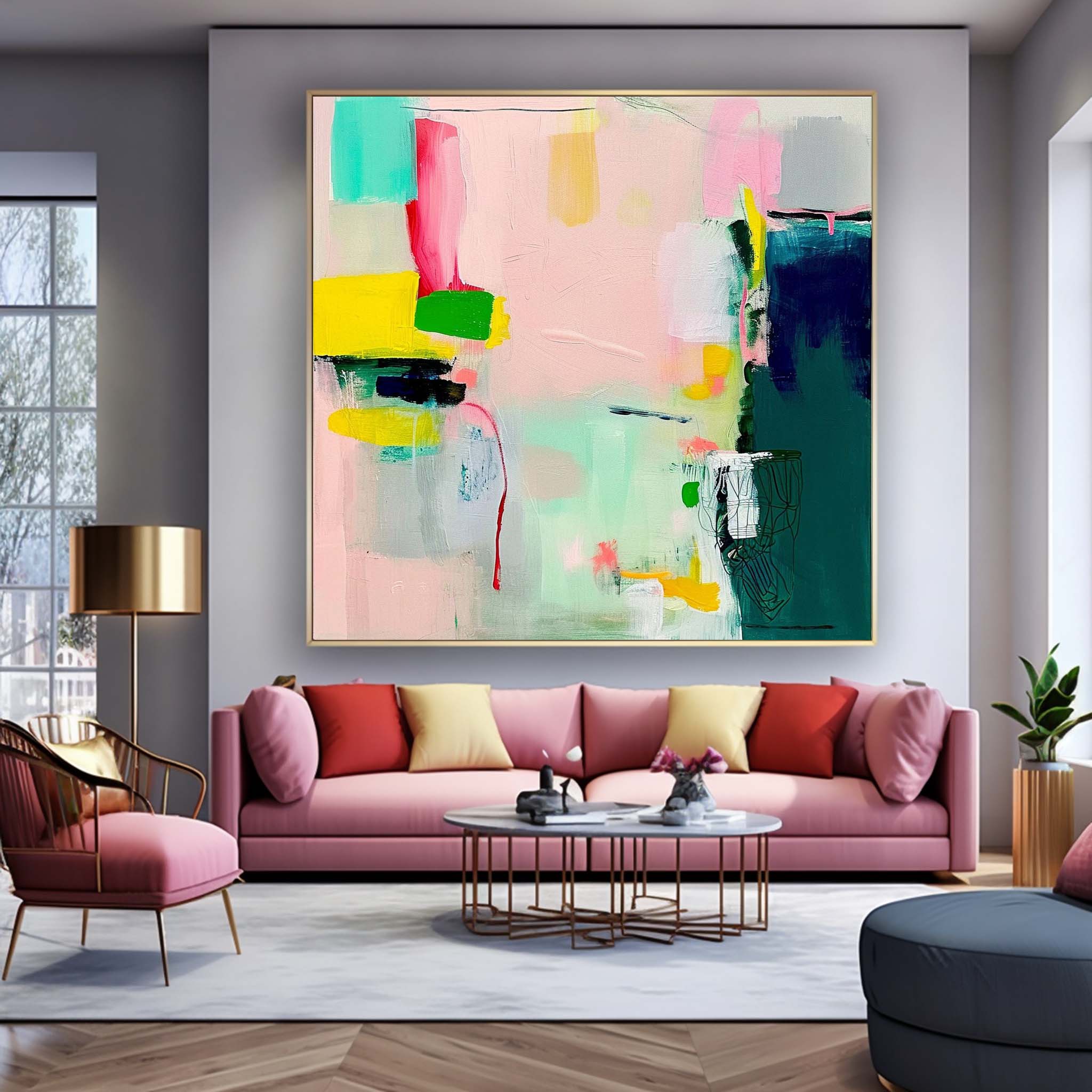 Original Abstract Art For Sale Warm Color Abstract Painting Canvas Contemporary New Painting Home Decor