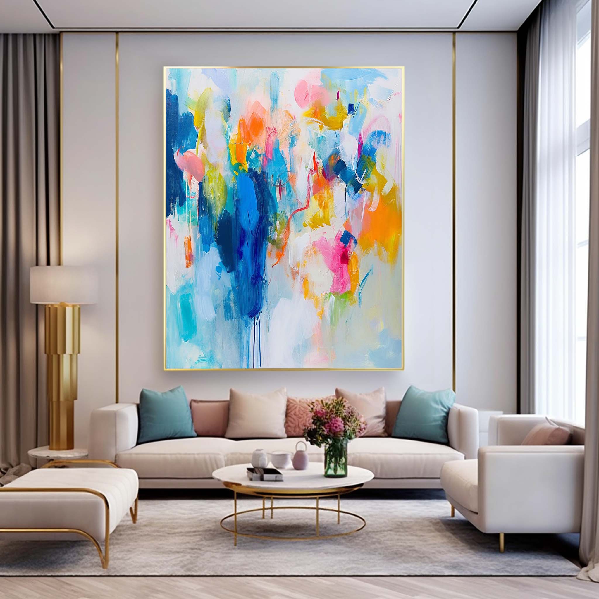 Modern Colorful Quality Large Art Famous Abstract Artwork Original Oil Painting On Canvas Home Decor