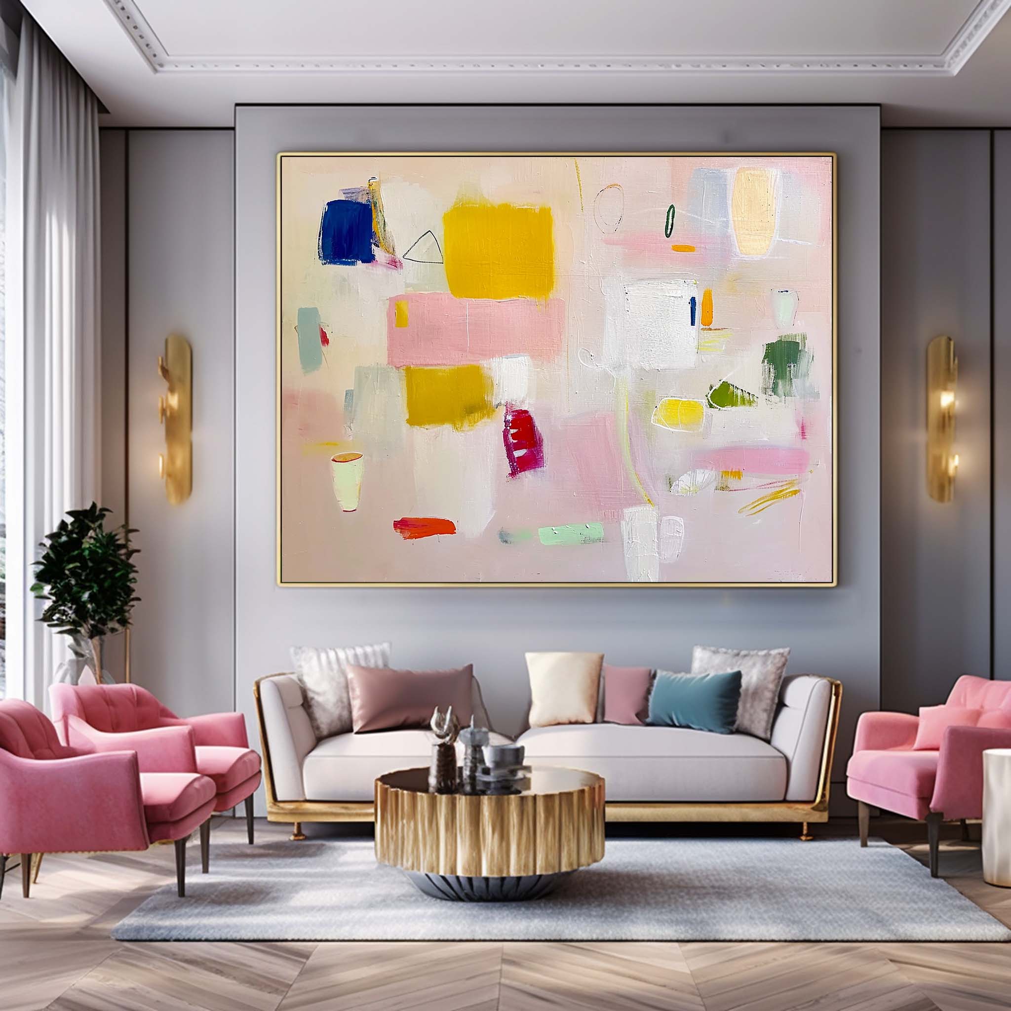 Vibrant Pink Buy Abstract Paintings Online Large Cute Abstract Oil Painting Original Wall Art For Living Room