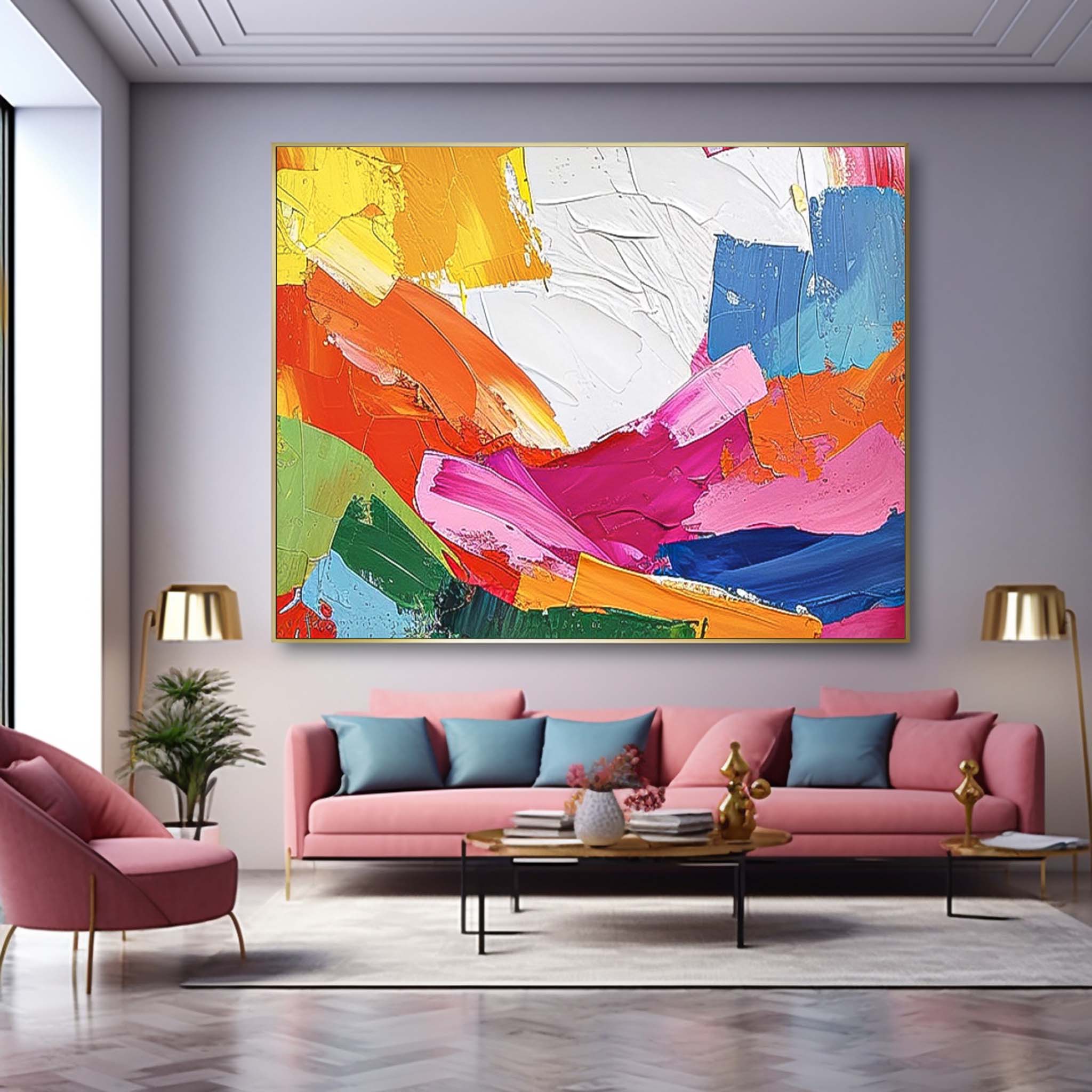 Original Wall Art Large Texture Abstract Oil Painting Vibrant Color Buy Abstract Paintings Online Home Decor