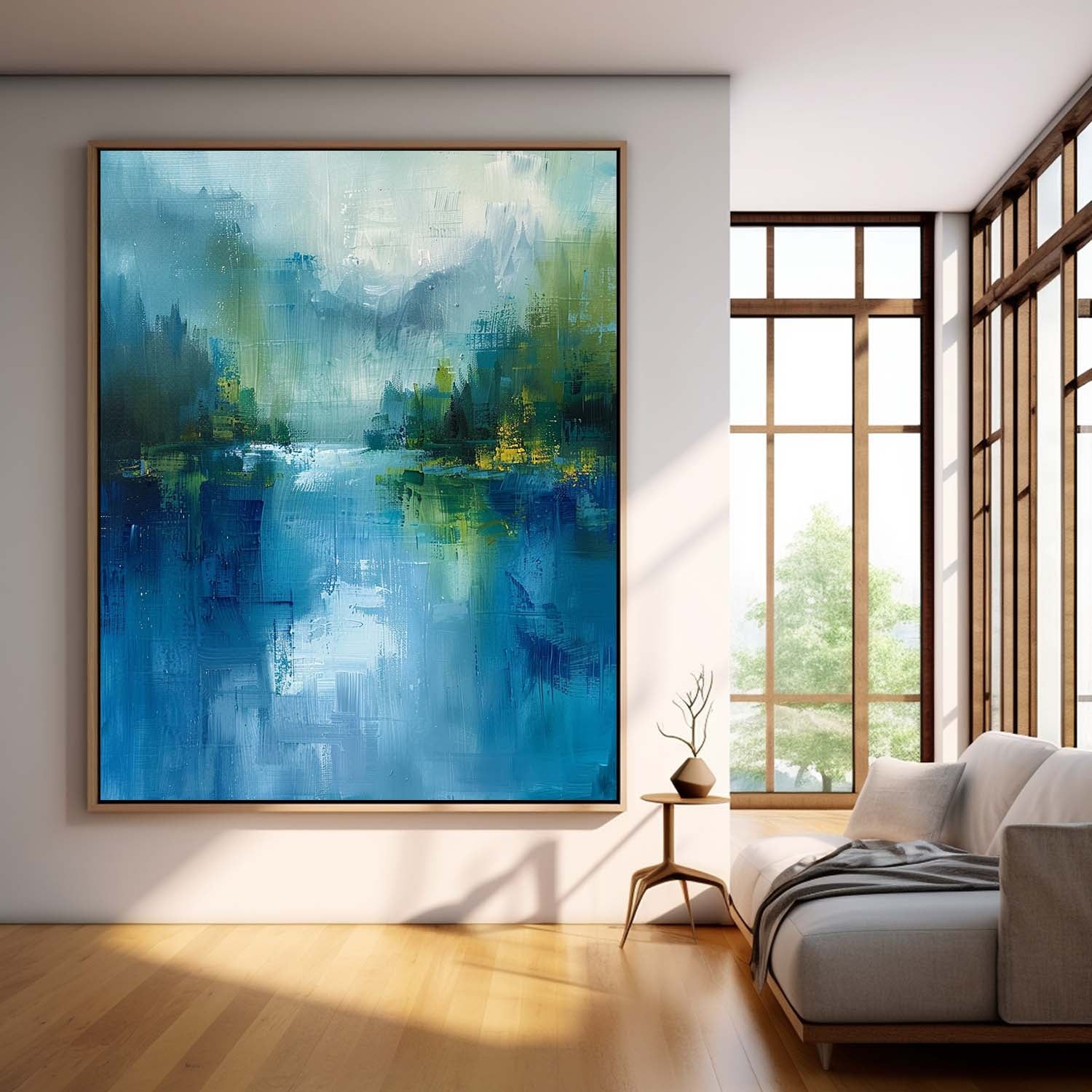 Large Abstract Painting On Canvas Original Vertical Scenery Painting Modern Landscape Wall Art
