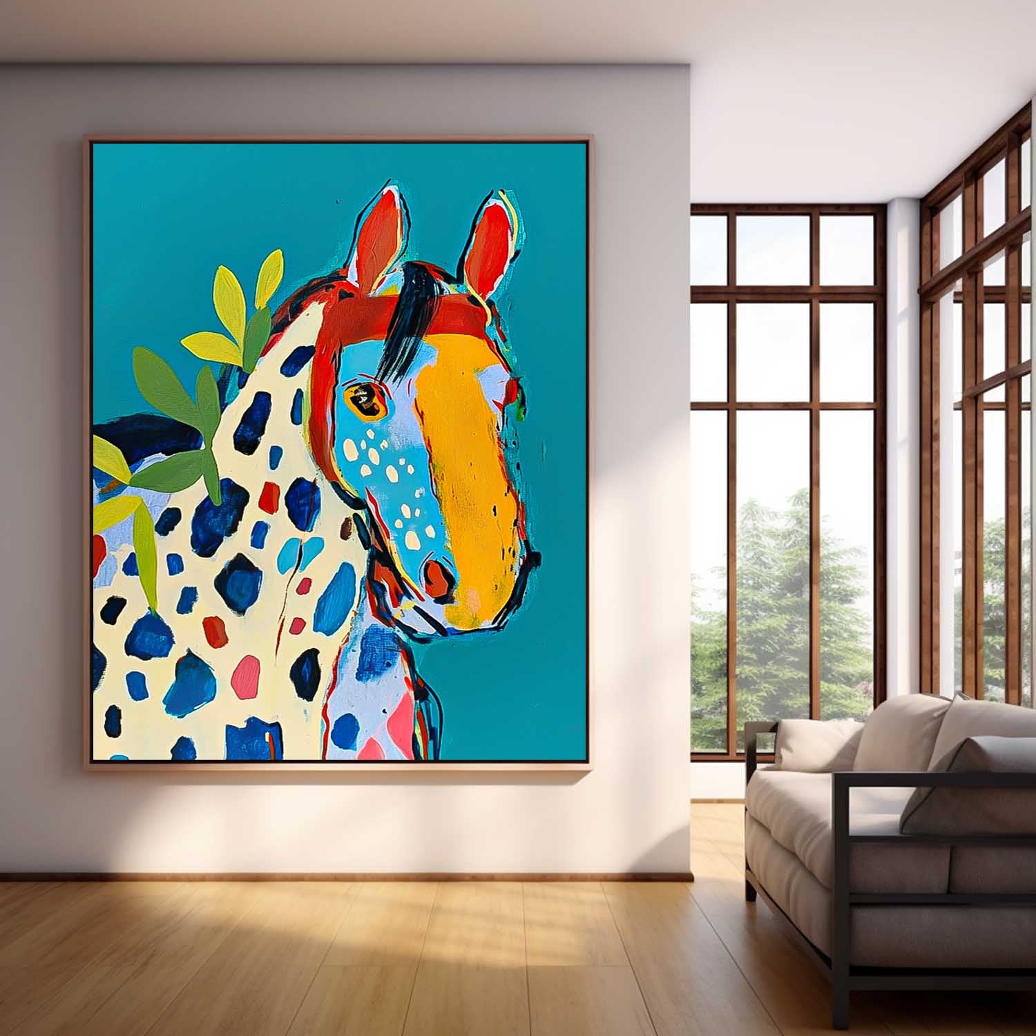 Modern Horse Abstract Wall Art Large Acrylic Painting Impression Graffiti Animal Oil Painting Home Decor
