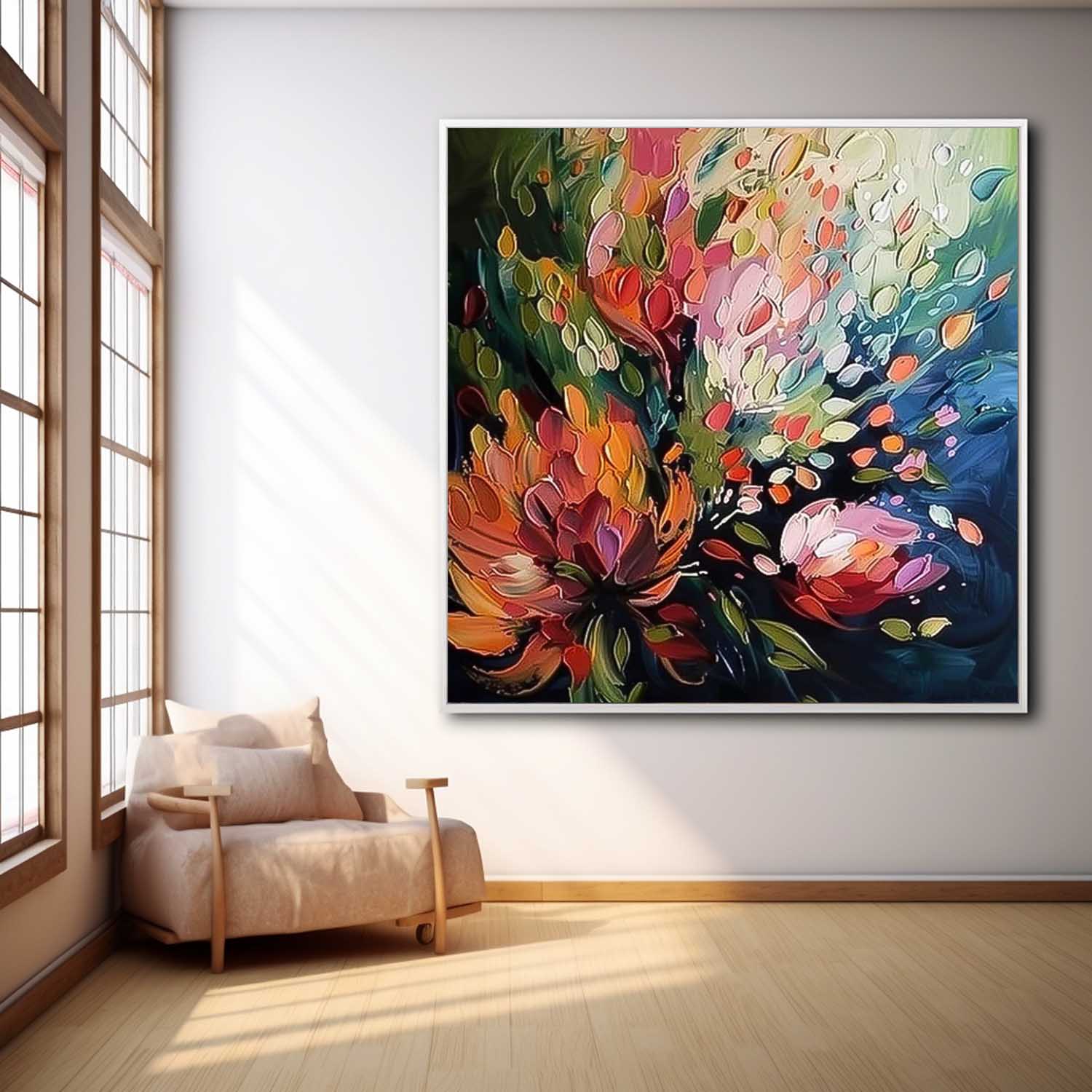 Contemporary Bohemian Decor Art For Sale Various Floral Acrylic Painting Cute Colorful Flowers Oil Painting On Canvas