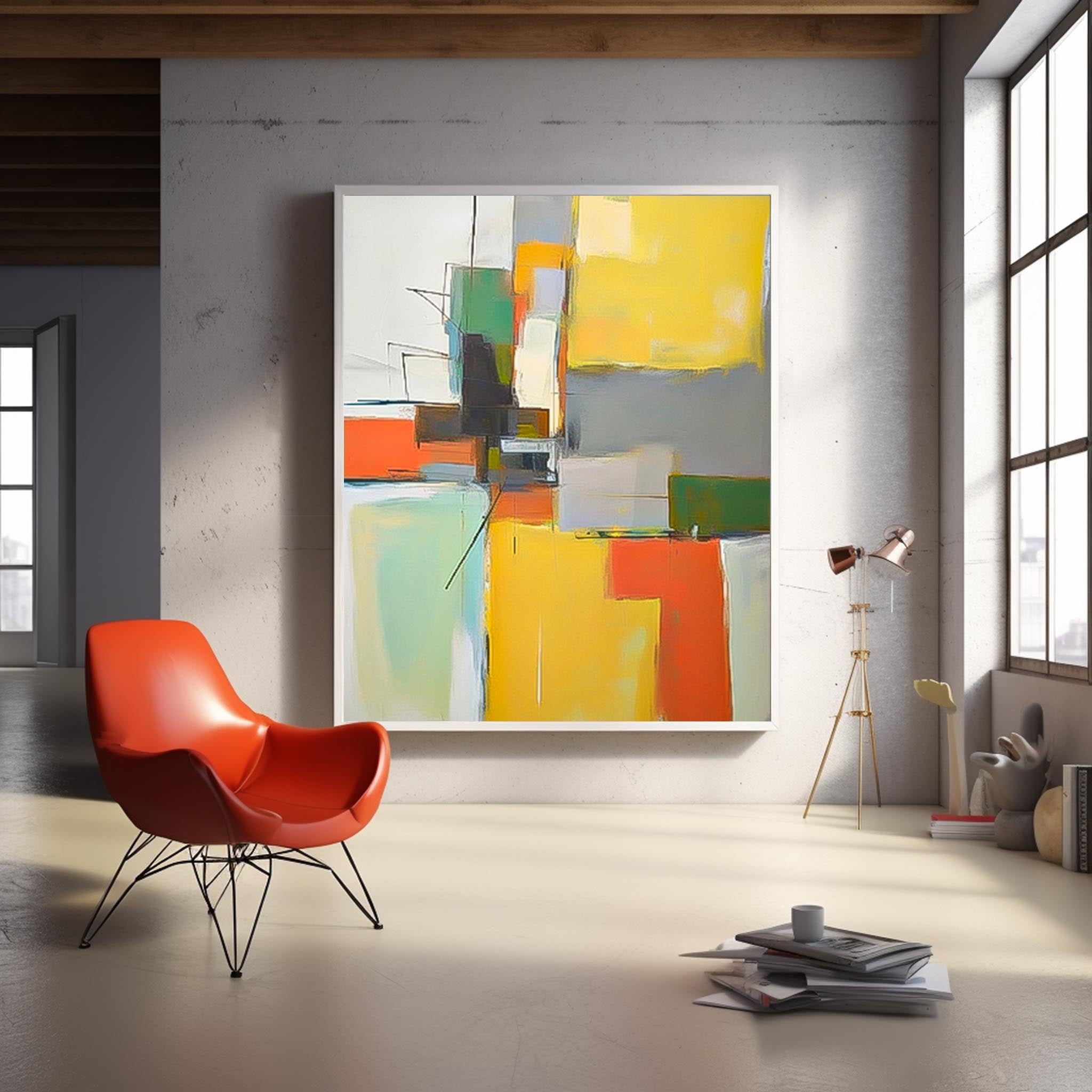 Cheap Vibrant Color Abstract Wall Art Large Contemporary Acrylic Painting On Canvas Graet Quality artworks