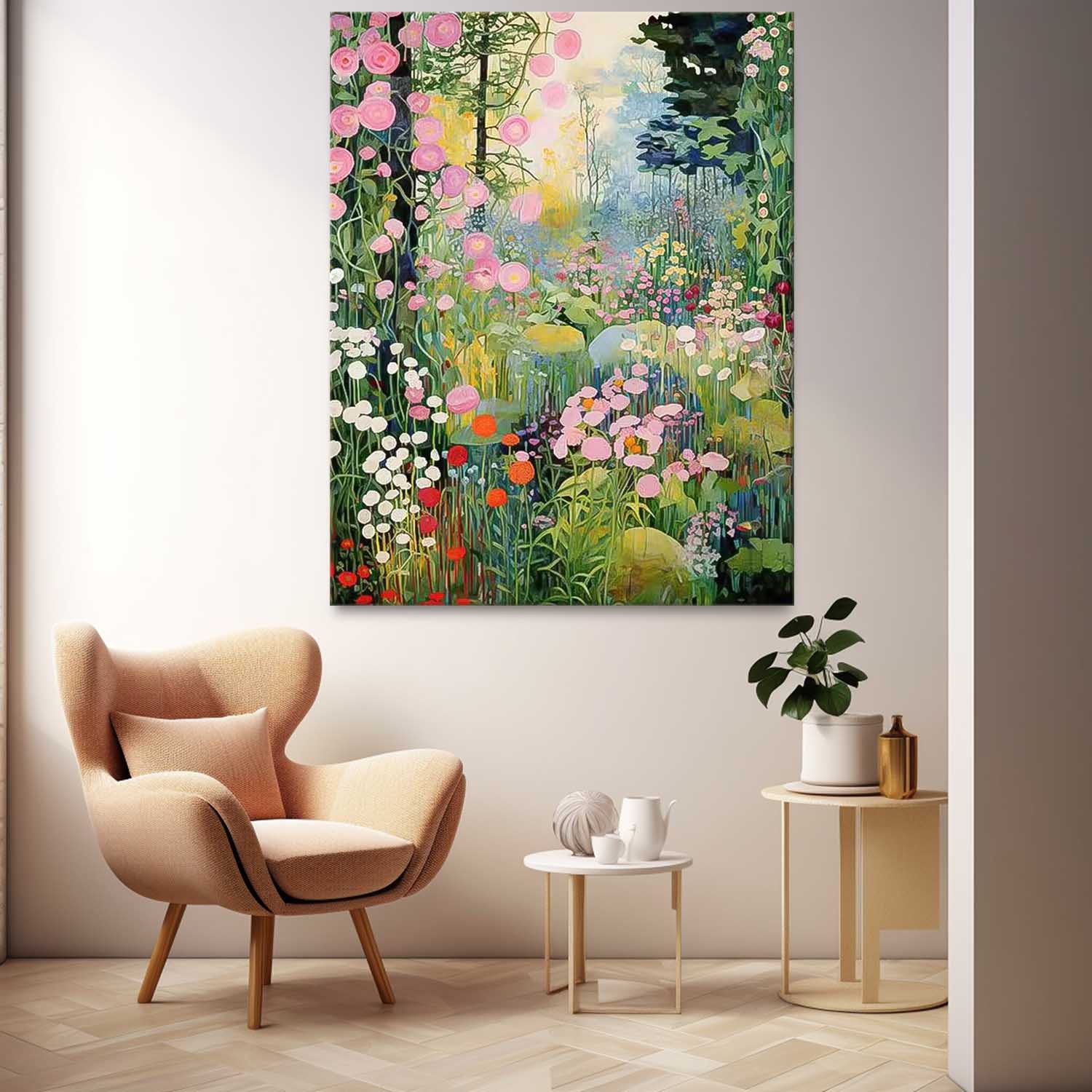 Rich Variety Of Floral Abstract Acrylic Painting On Canvas Contemporary Cute Flower Wall Art On Sale