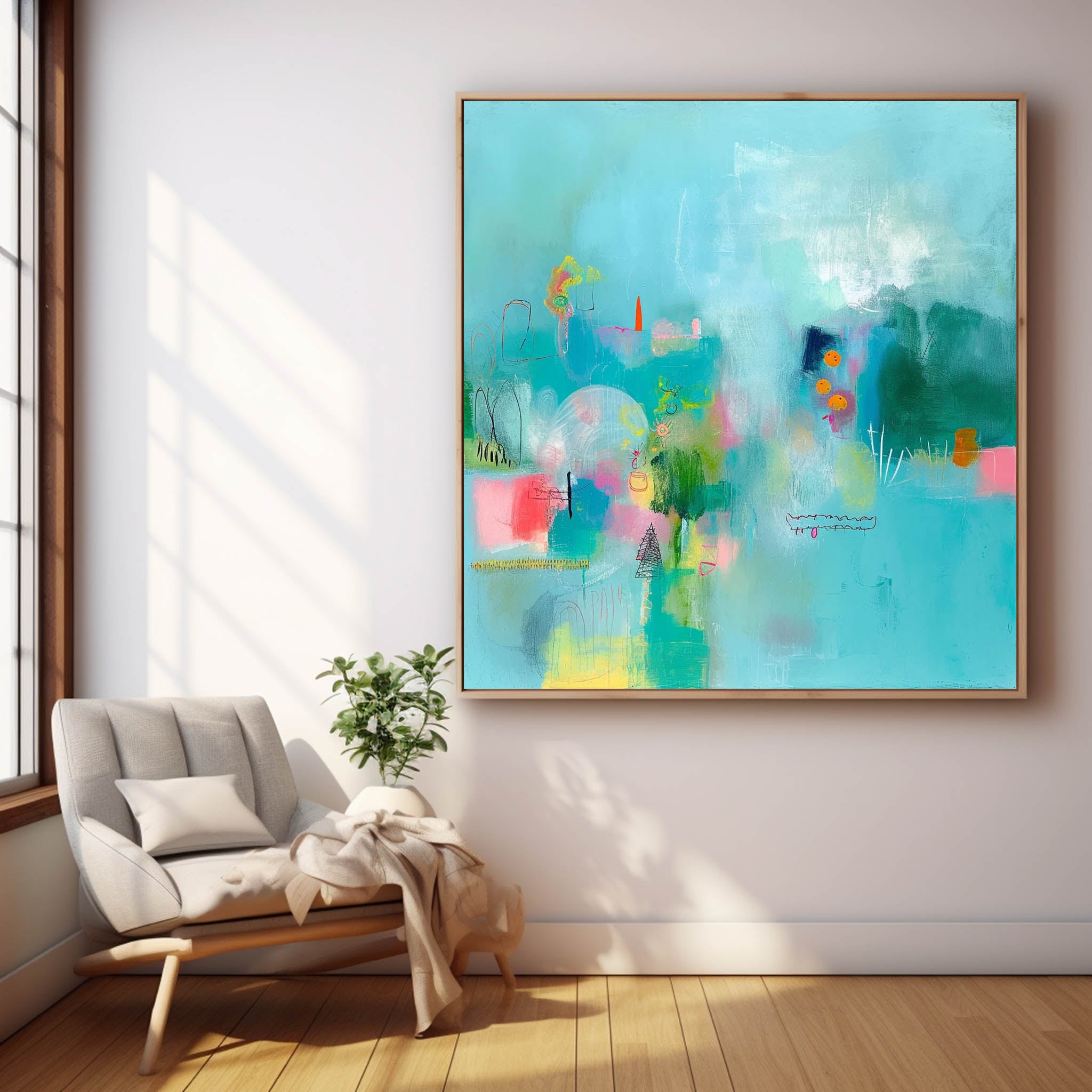 Original Abstract Art For Sale Bright Colorful Abstract Painting Canvas Contemporary New Abstract Painting For Living Room