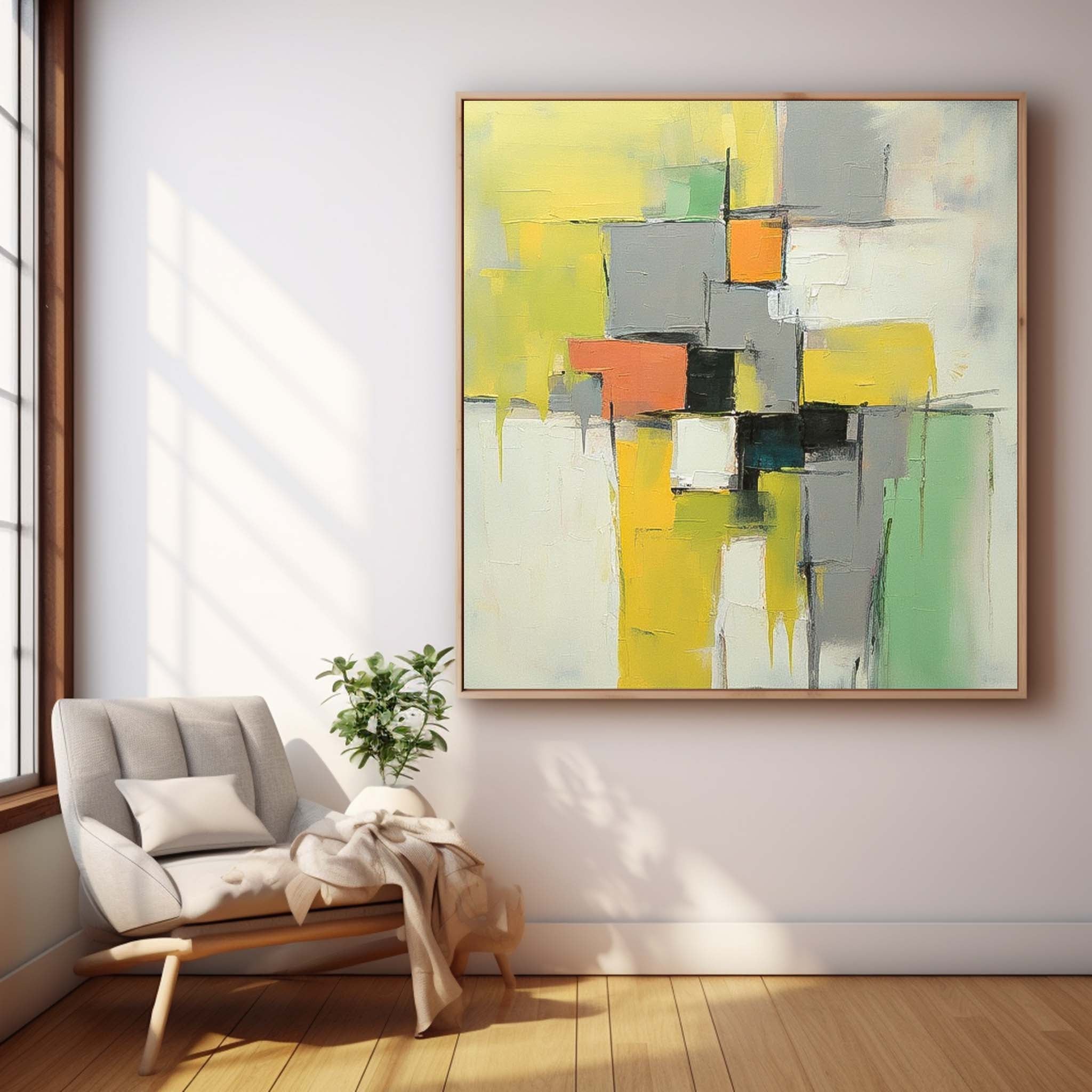 Geometry Abstract Acrylic Painting Canvas Great Quality Hand Painted Abstract Wall Art Home Decor