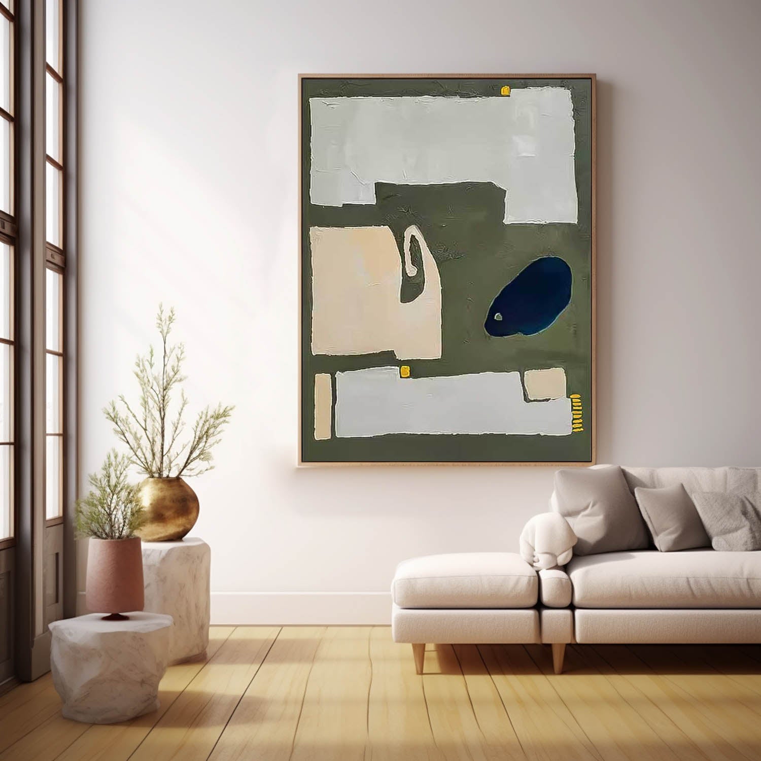 Minimalist Canvas Oil Painting Big Irregular Shape Abstract Acrylic Painting Original Artwork Home Decor