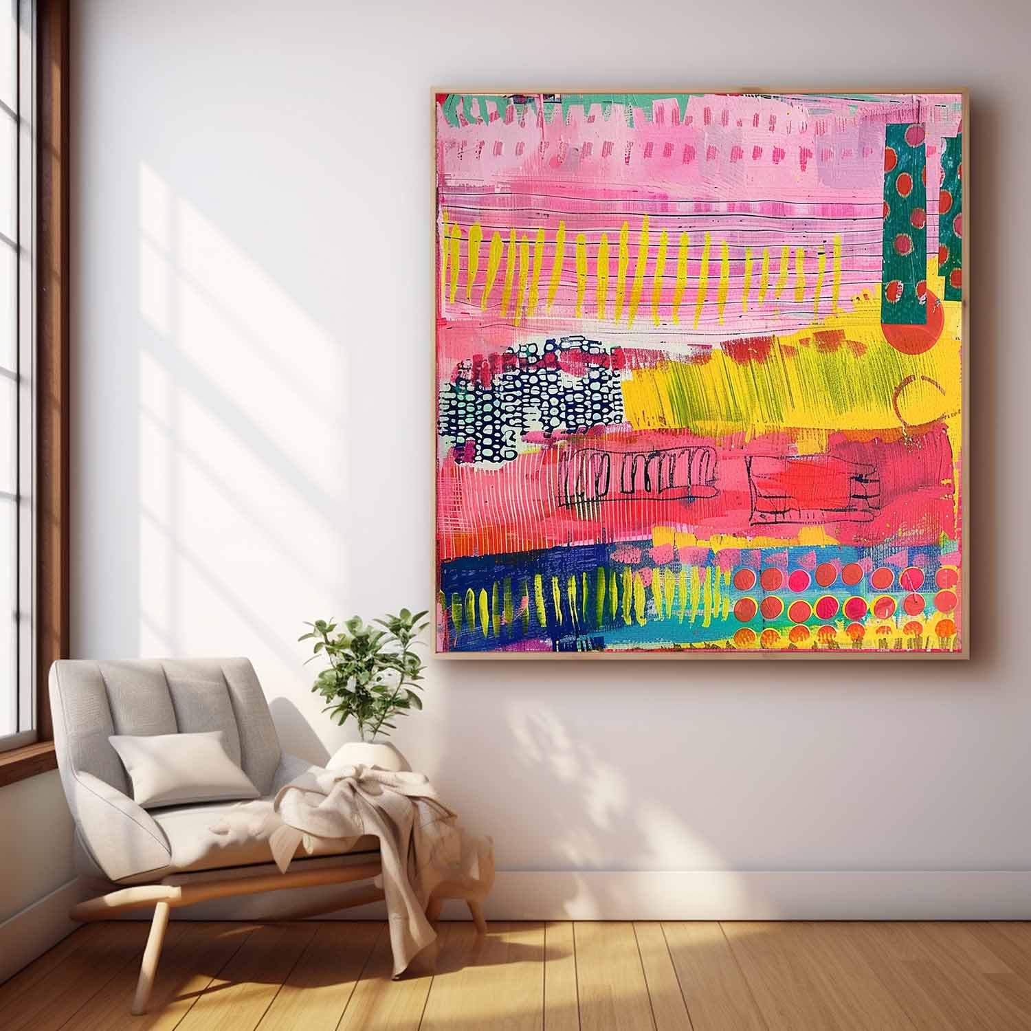Large Graffiti Abstract Oil Painting Modern Textured Artwork Colorful Original Hand-painted Canvas Wall Art