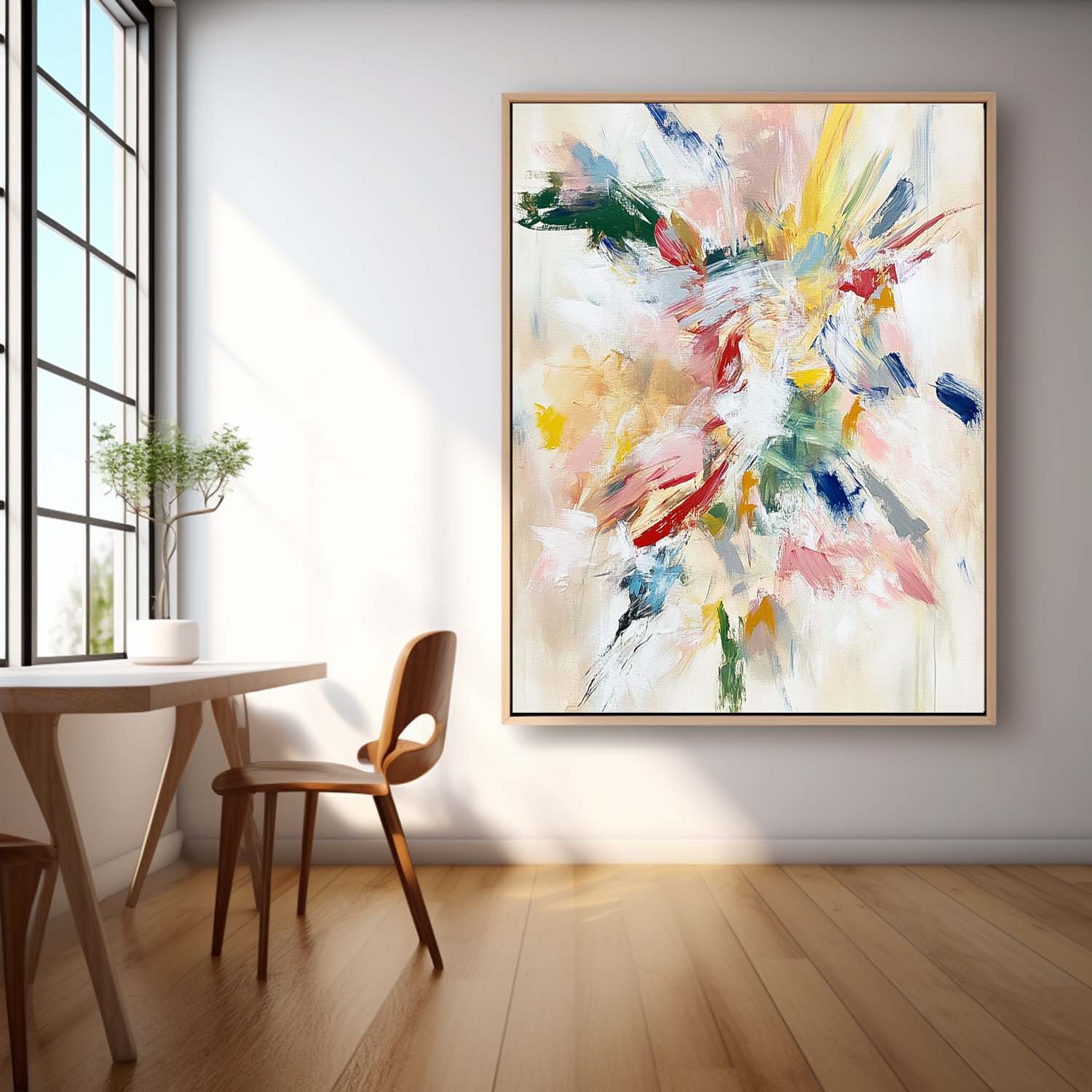 Original Acrylic Painting Wall Art Abstract Fireworks Oil Painting on Canvas Modern Minimalist Wall Art