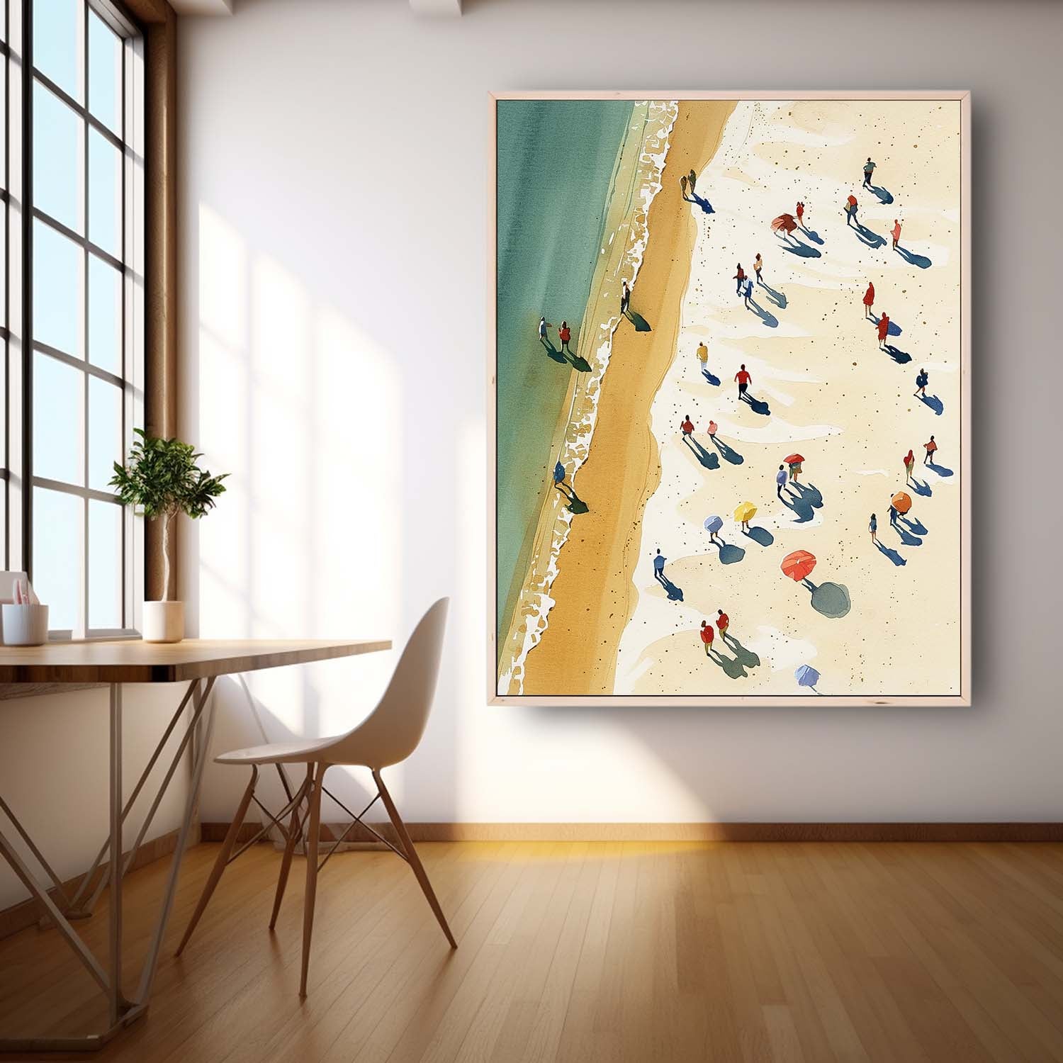 Impressionism Ocean Abstract Large Original Oil Painting On Canvas Modern People And Beach Wall Art Home Decor