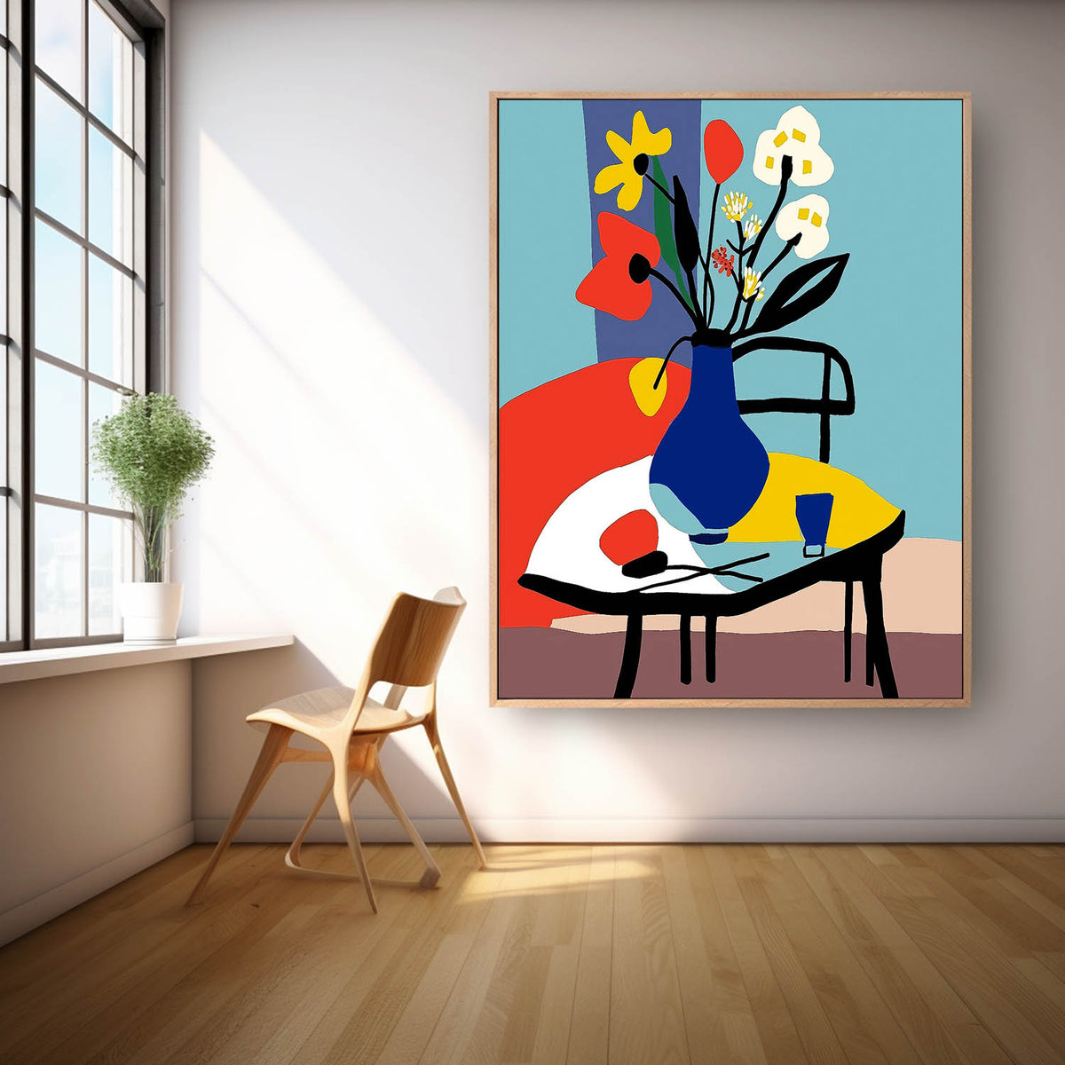 Abstract High Quality Flower Oil Painting On Canvas Exquisite Original Beautiful jardiniere Art